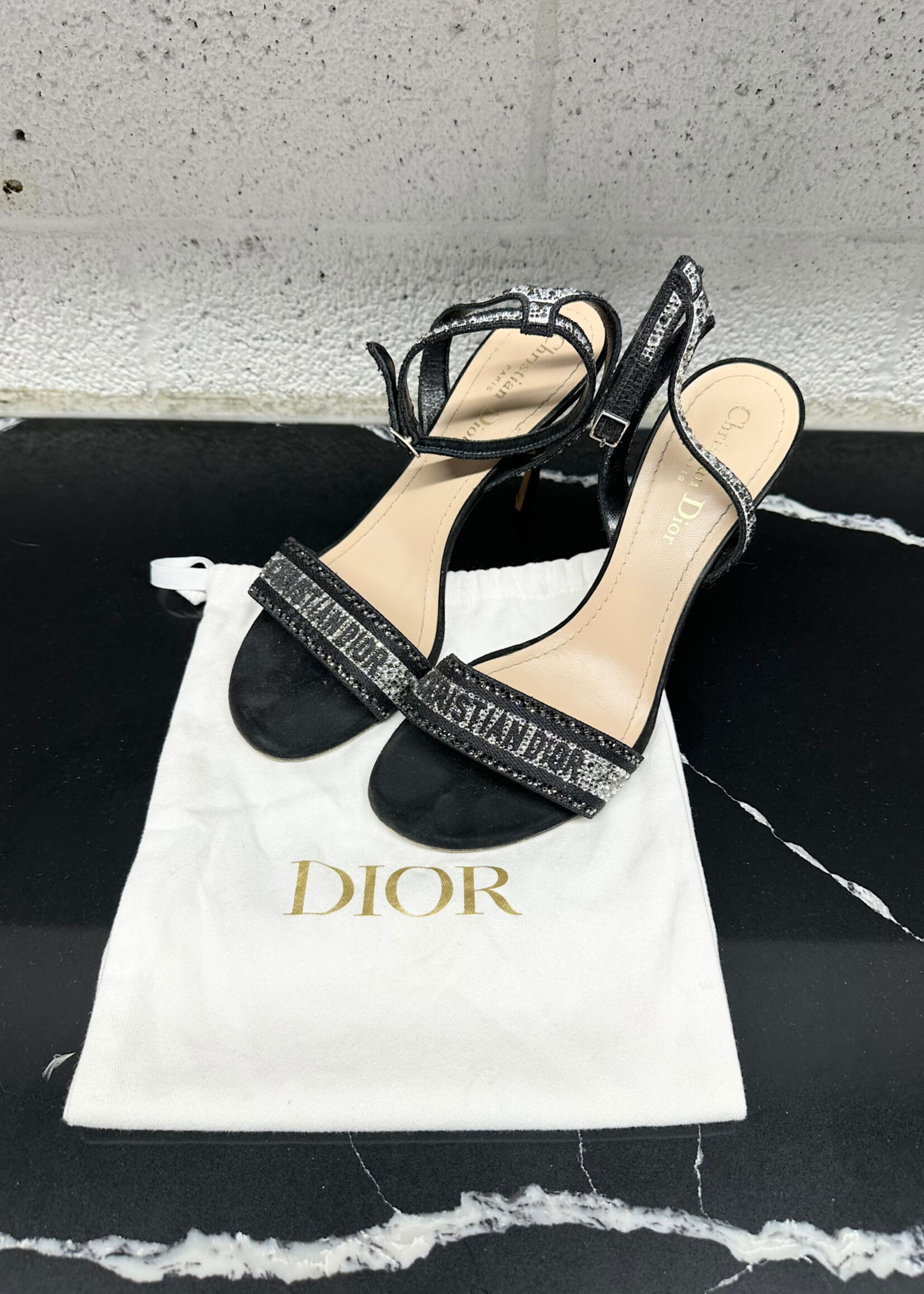 Dior Black 'Dway' Heels 38.5/8