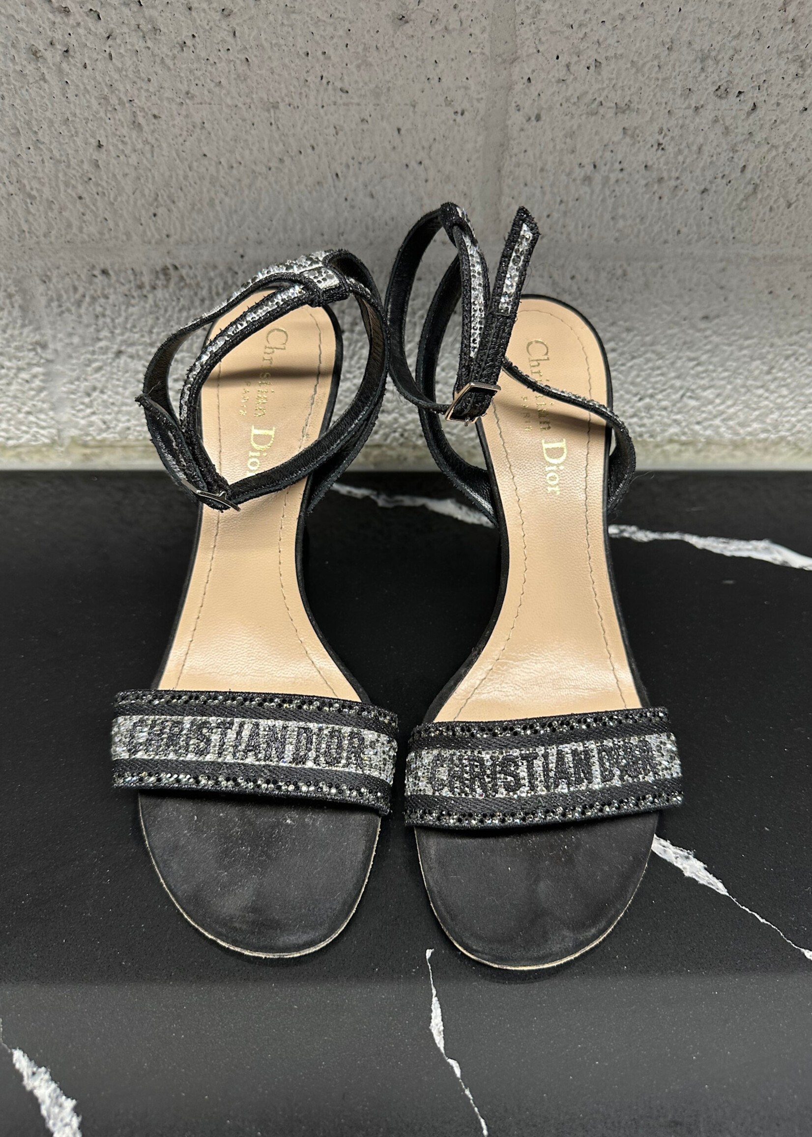 Dior Black 'Dway' Heels 38.5/8