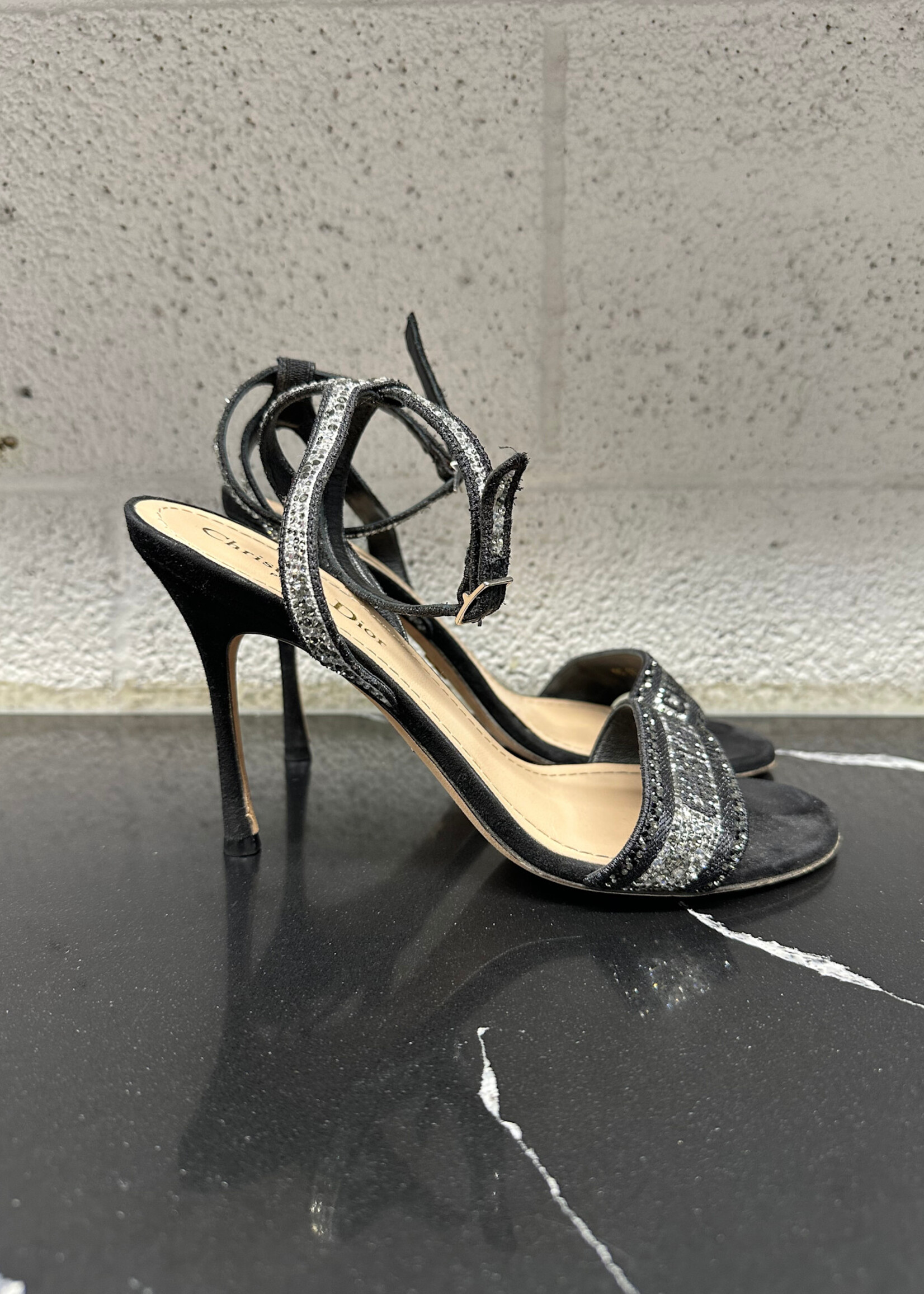 Dior Black 'Dway' Heels 38.5/8