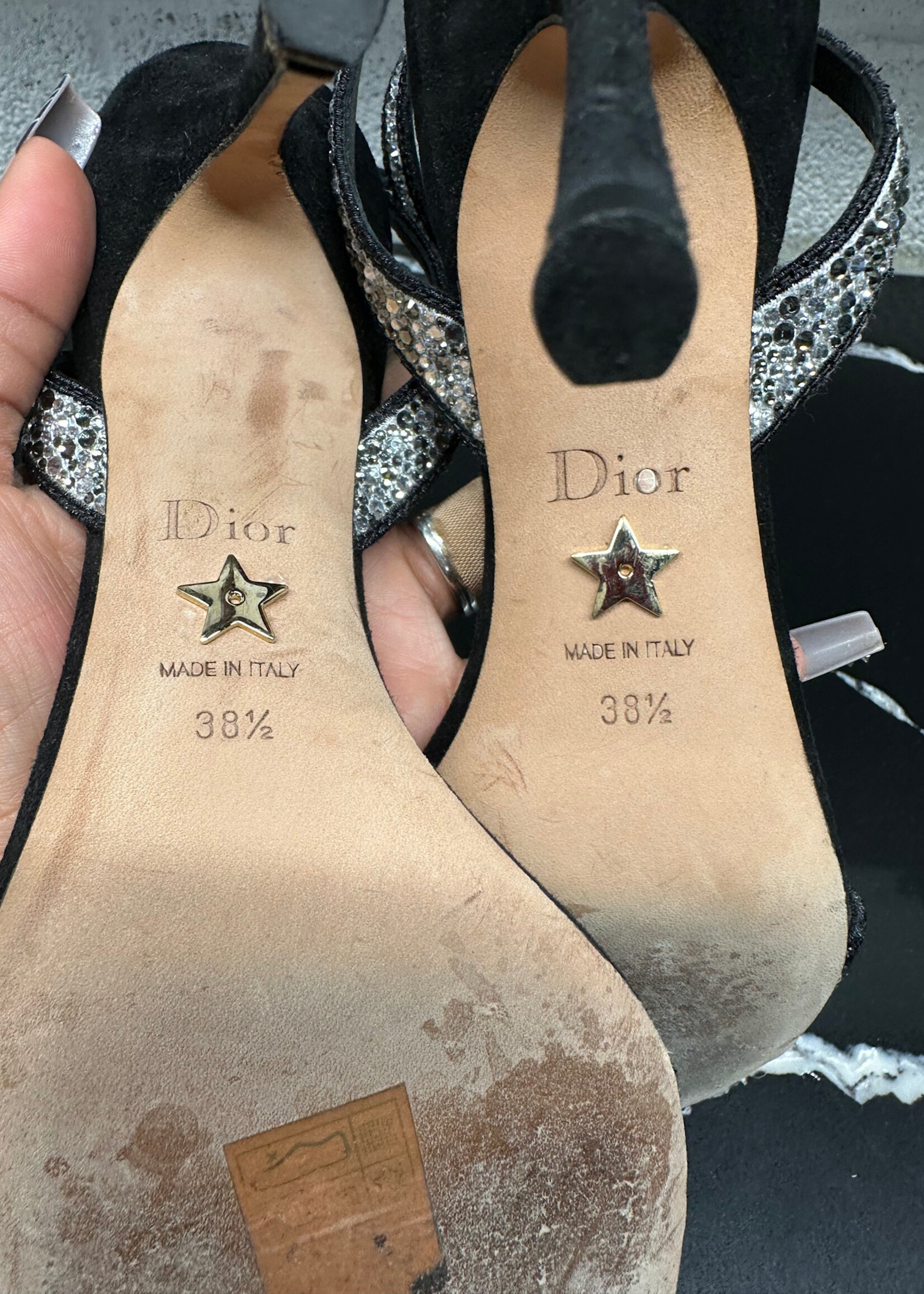Dior Black 'Dway' Heels 38.5/8