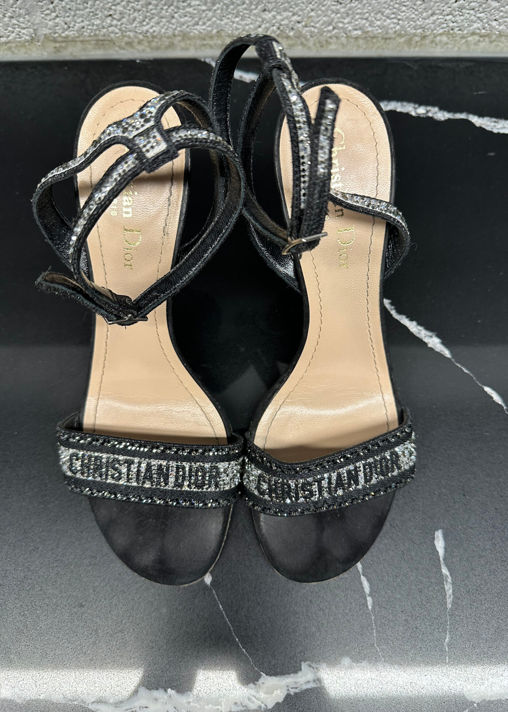 Dior Black 'Dway' Heels 38.5/8
