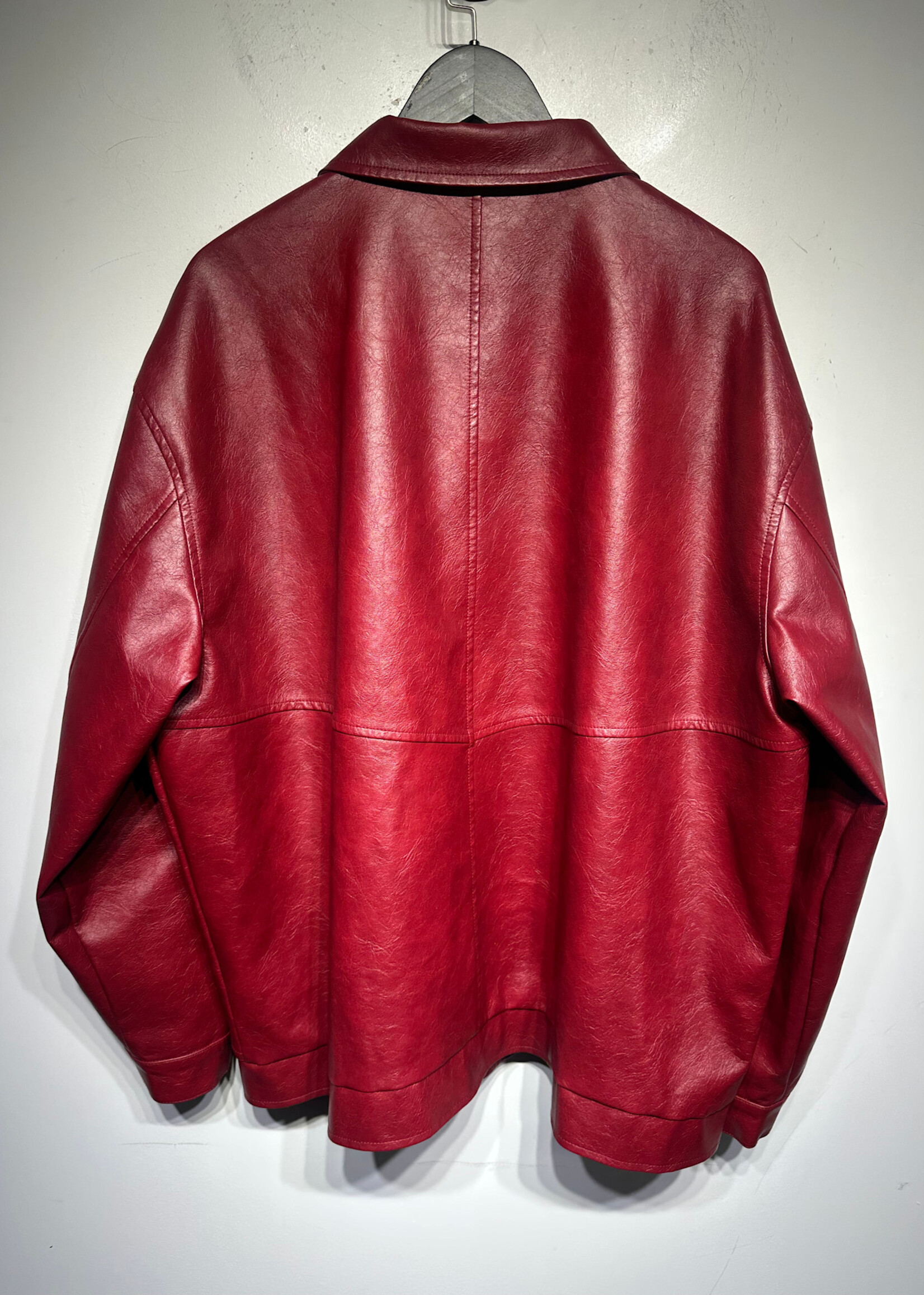 Elfric Eden Red Faux Leather Jacket Masc XL