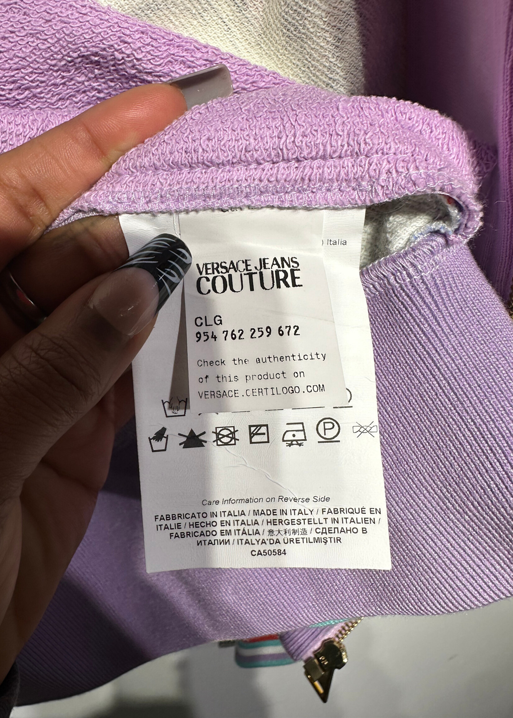 Versace Jeans Couture Baroque Full Zip Hoodie Fem S