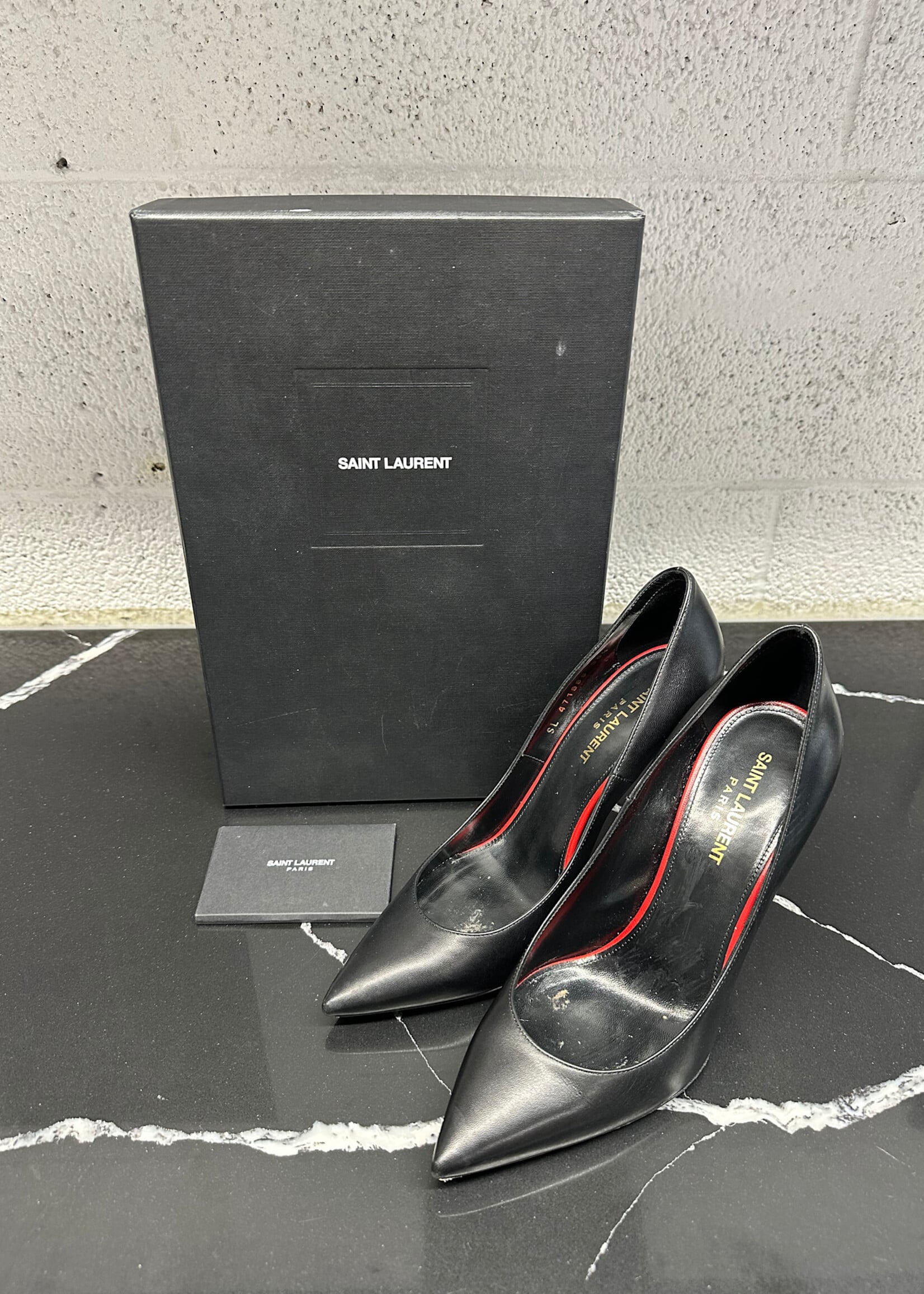 Saint Laurent Black Leather Pumps 8.5