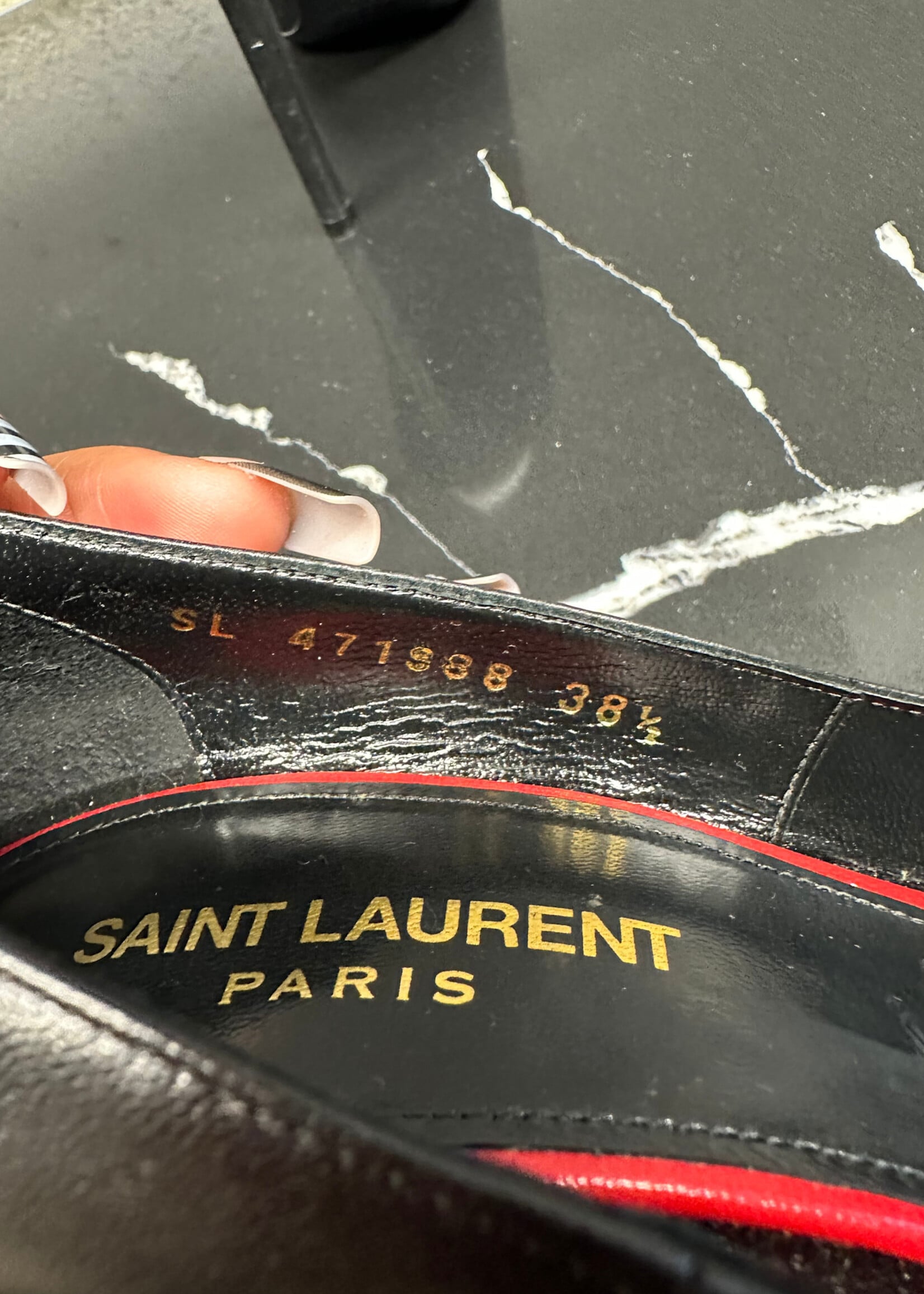 Saint Laurent Black Leather Pumps 8.5