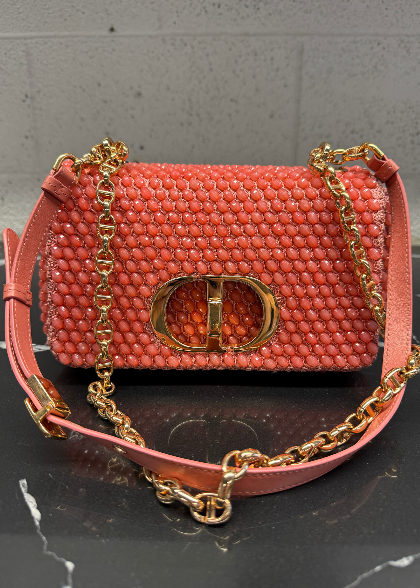 Dior Caro Pink Beaded Crossbody