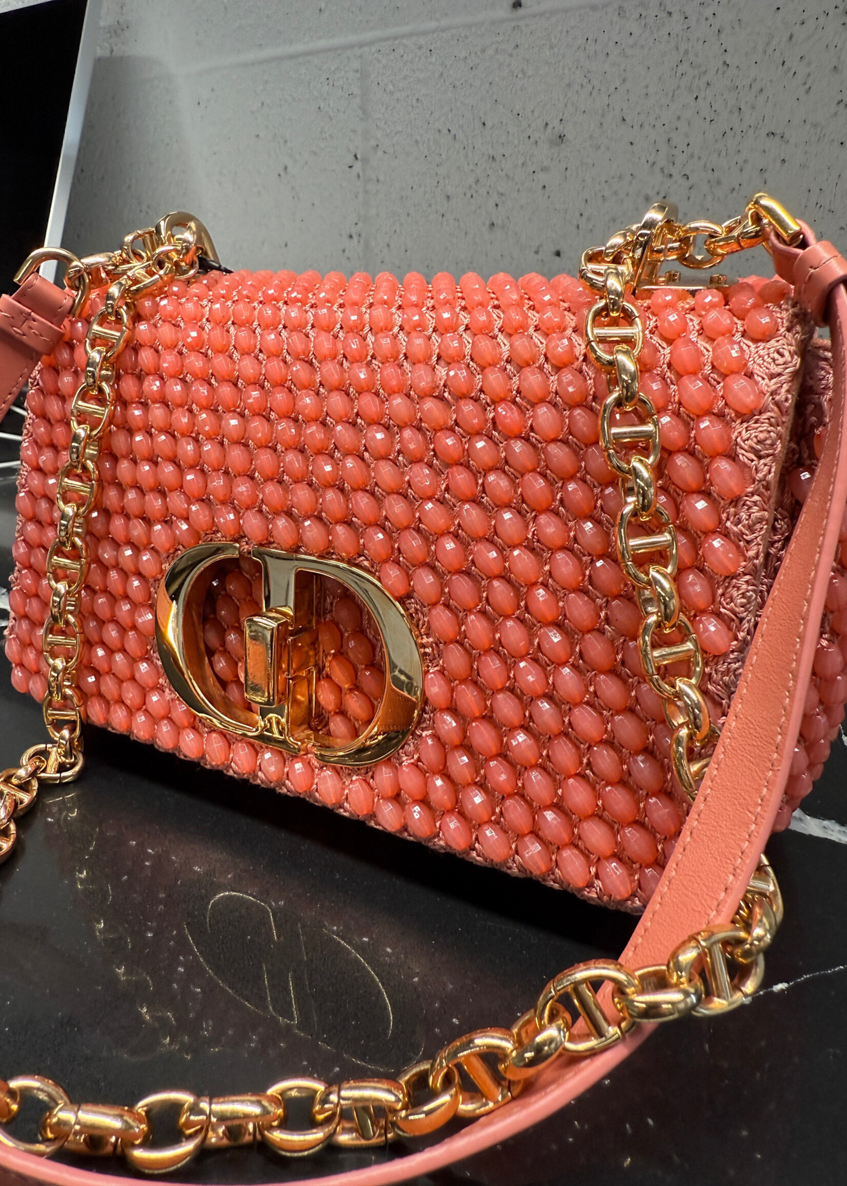 Dior Caro Pink Beaded Crossbody