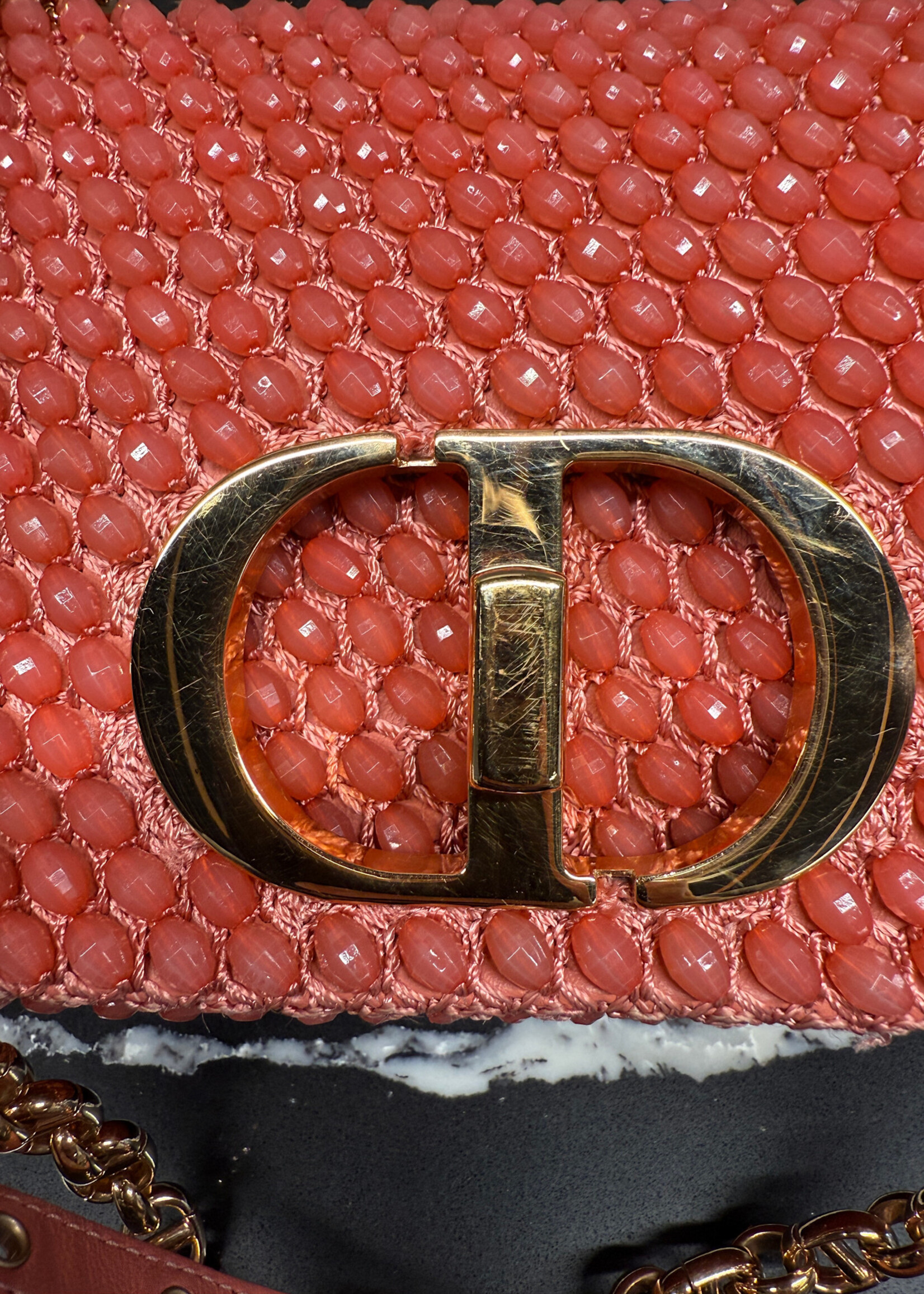 Dior Caro Pink Beaded Crossbody
