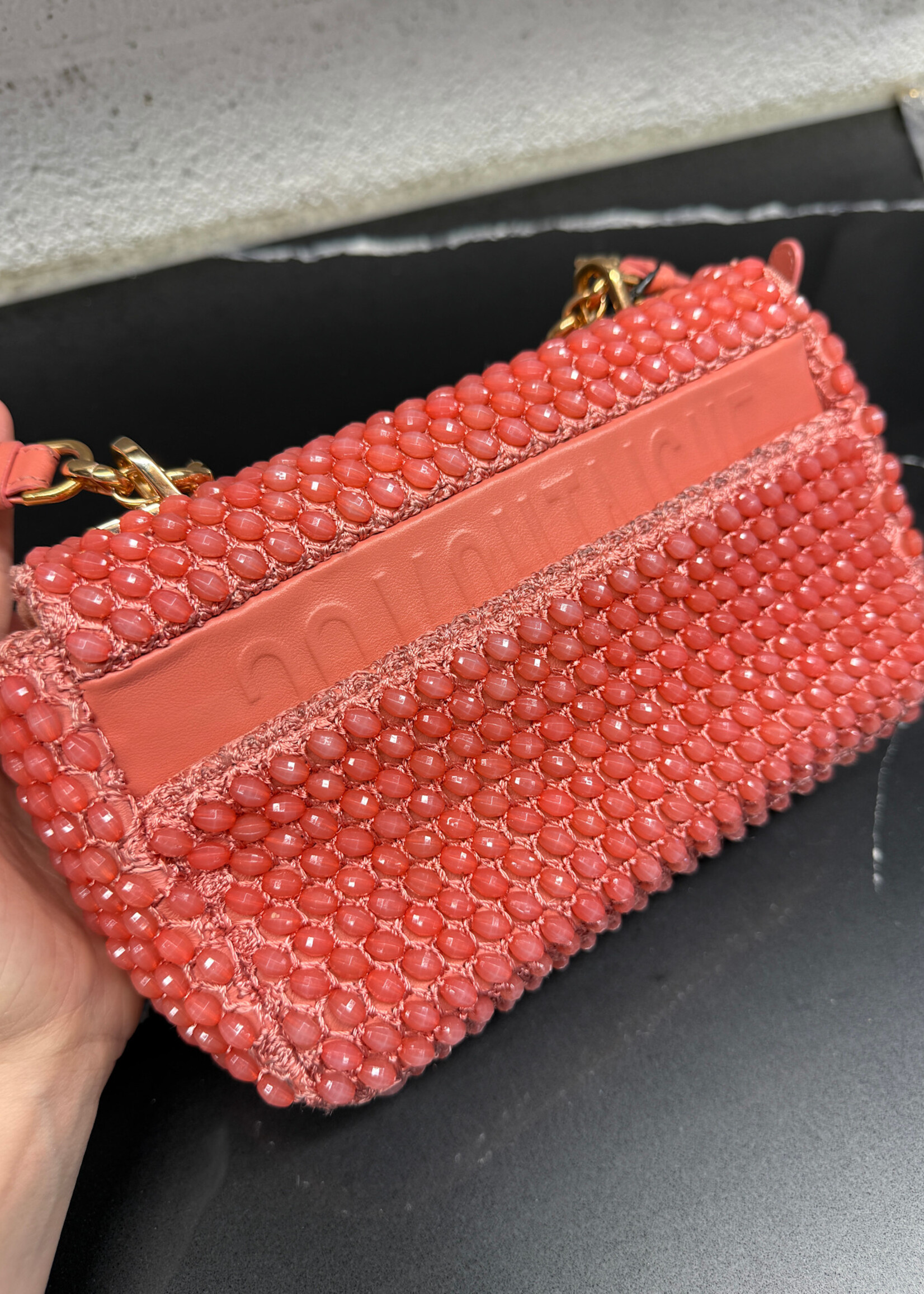 Dior Caro Pink Beaded Crossbody