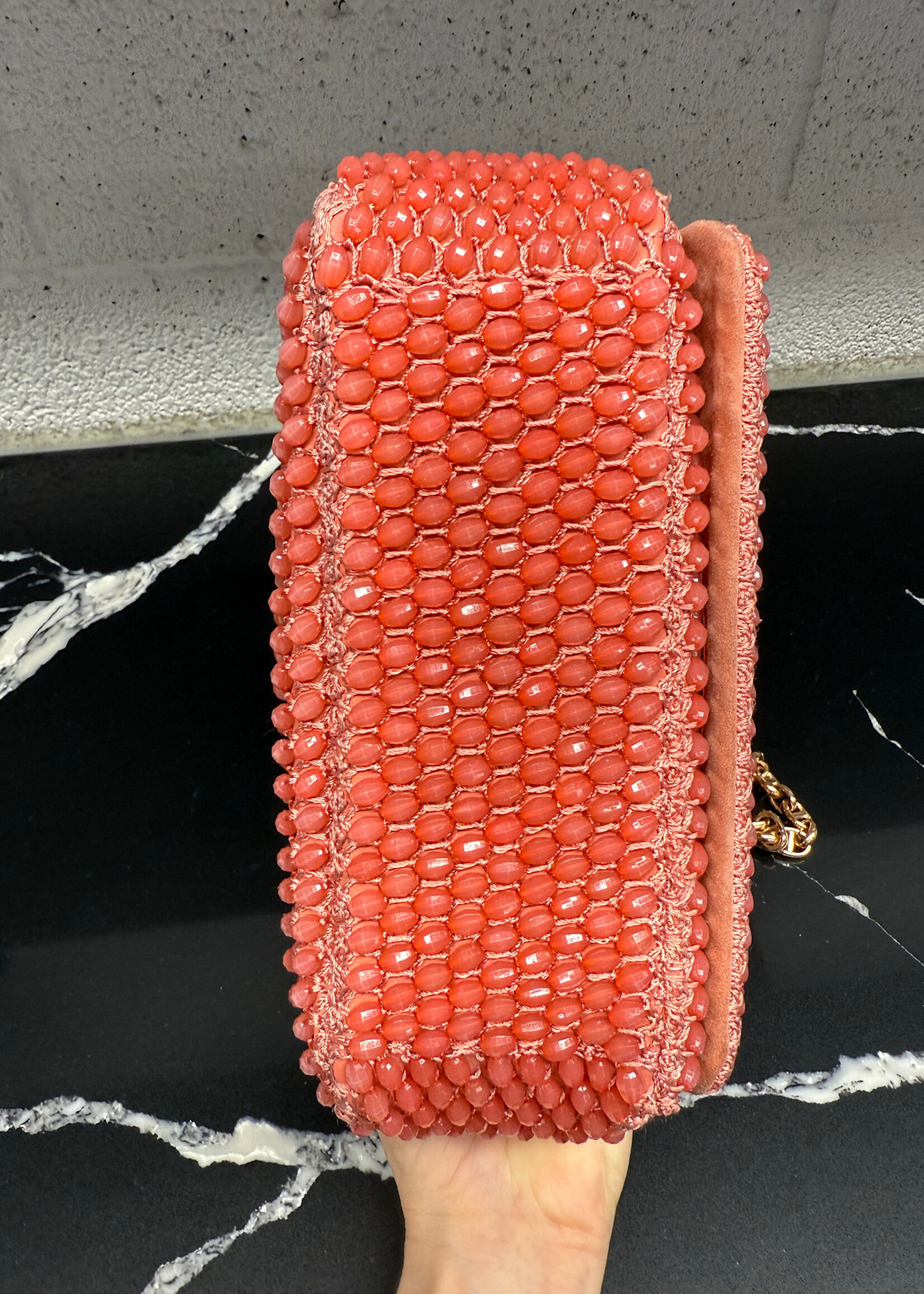 Dior Caro Pink Beaded Crossbody