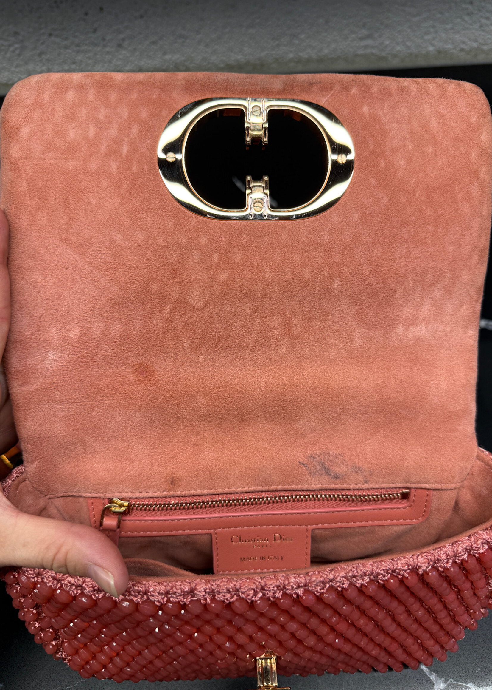 Dior Caro Pink Beaded Crossbody