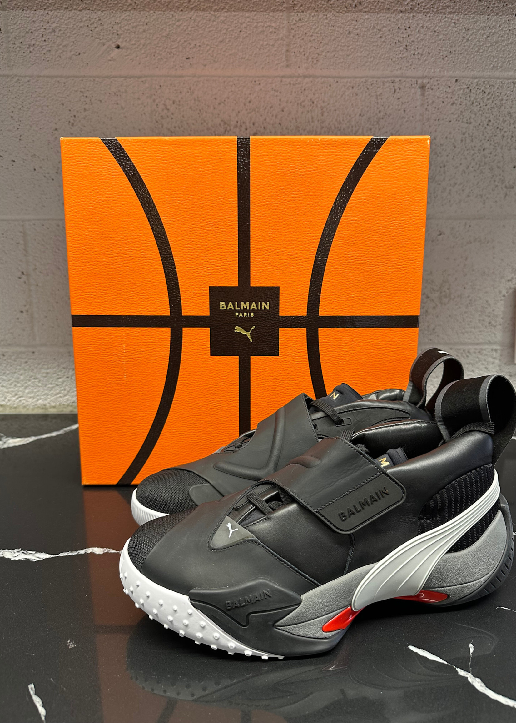 Balmain X Puma Black/Grey Runners Masc 10 W BOX