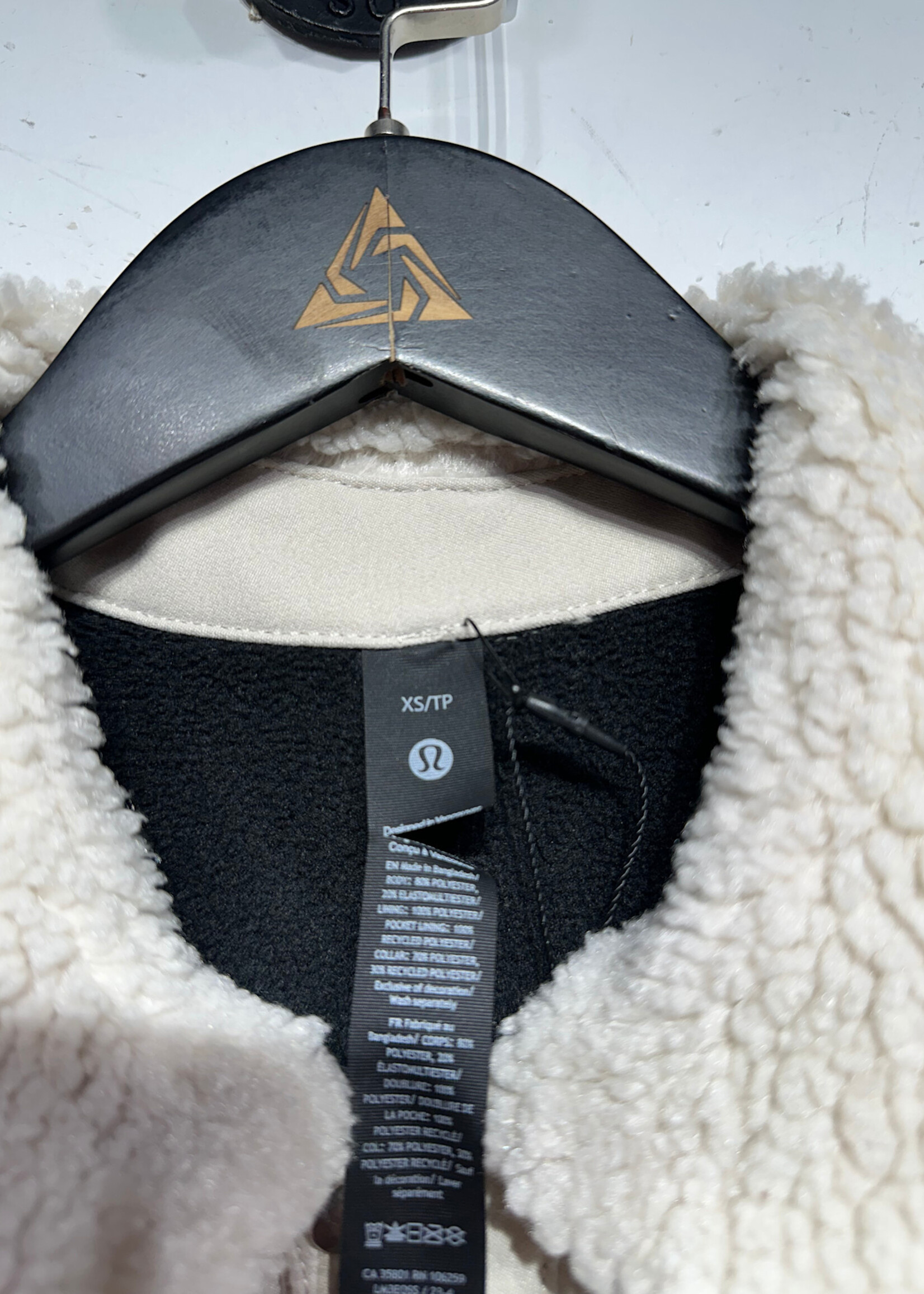 Lululemon Beige Fleece Collar B/U Jacket Fem XS
