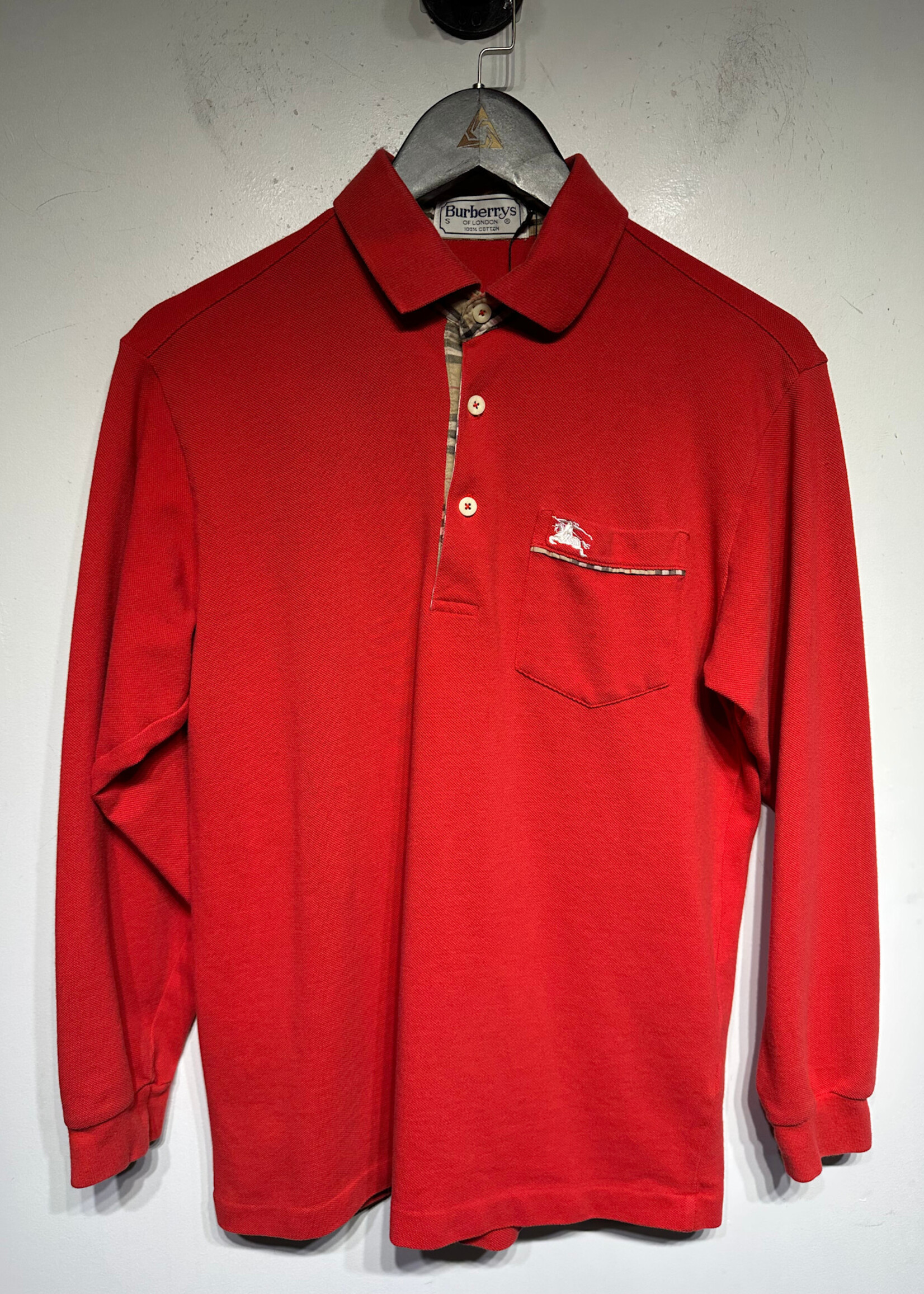 Burberry Vintage Red LS Polo S