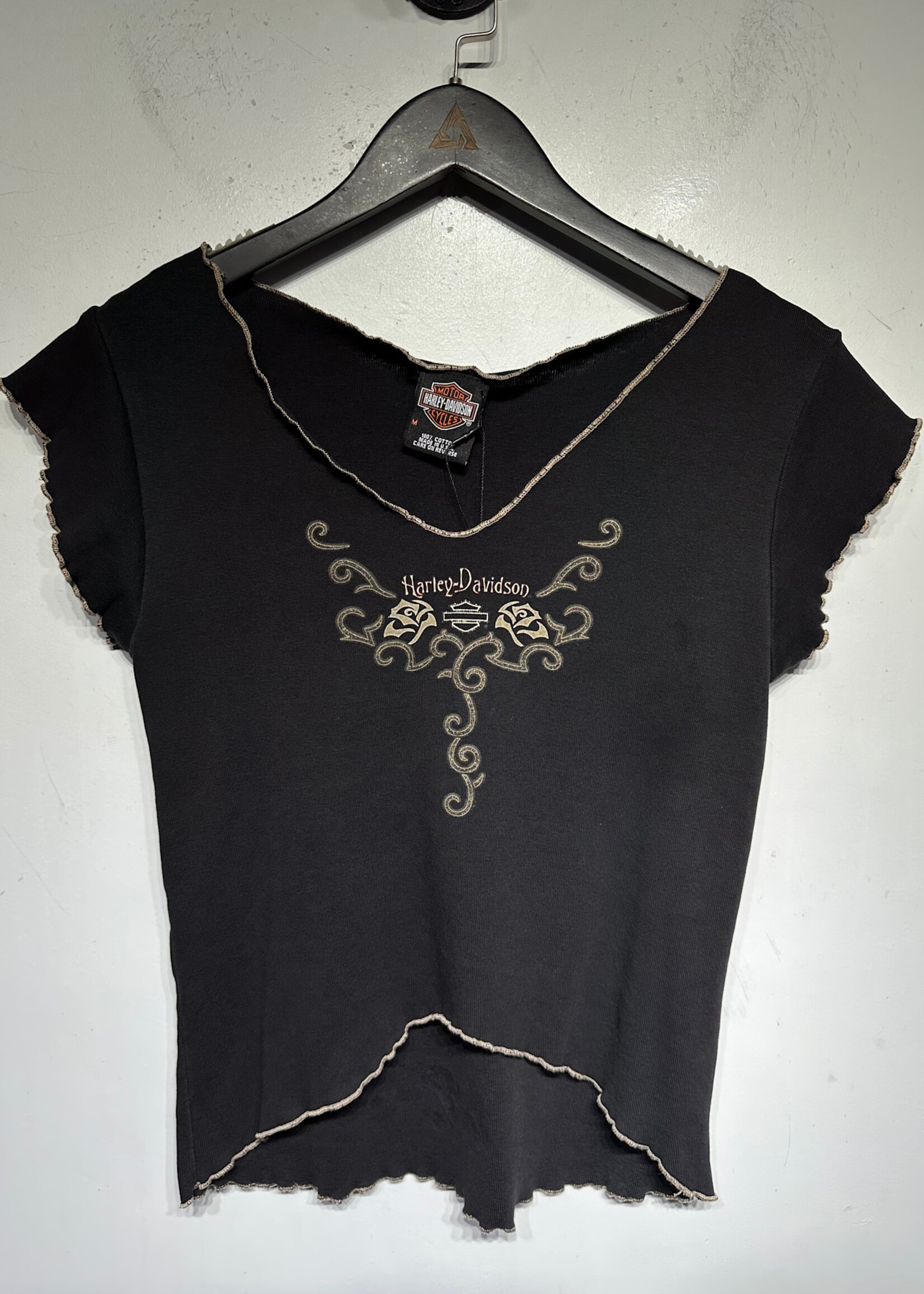 Harley Y2K Kutter Beige Black Trim Top M