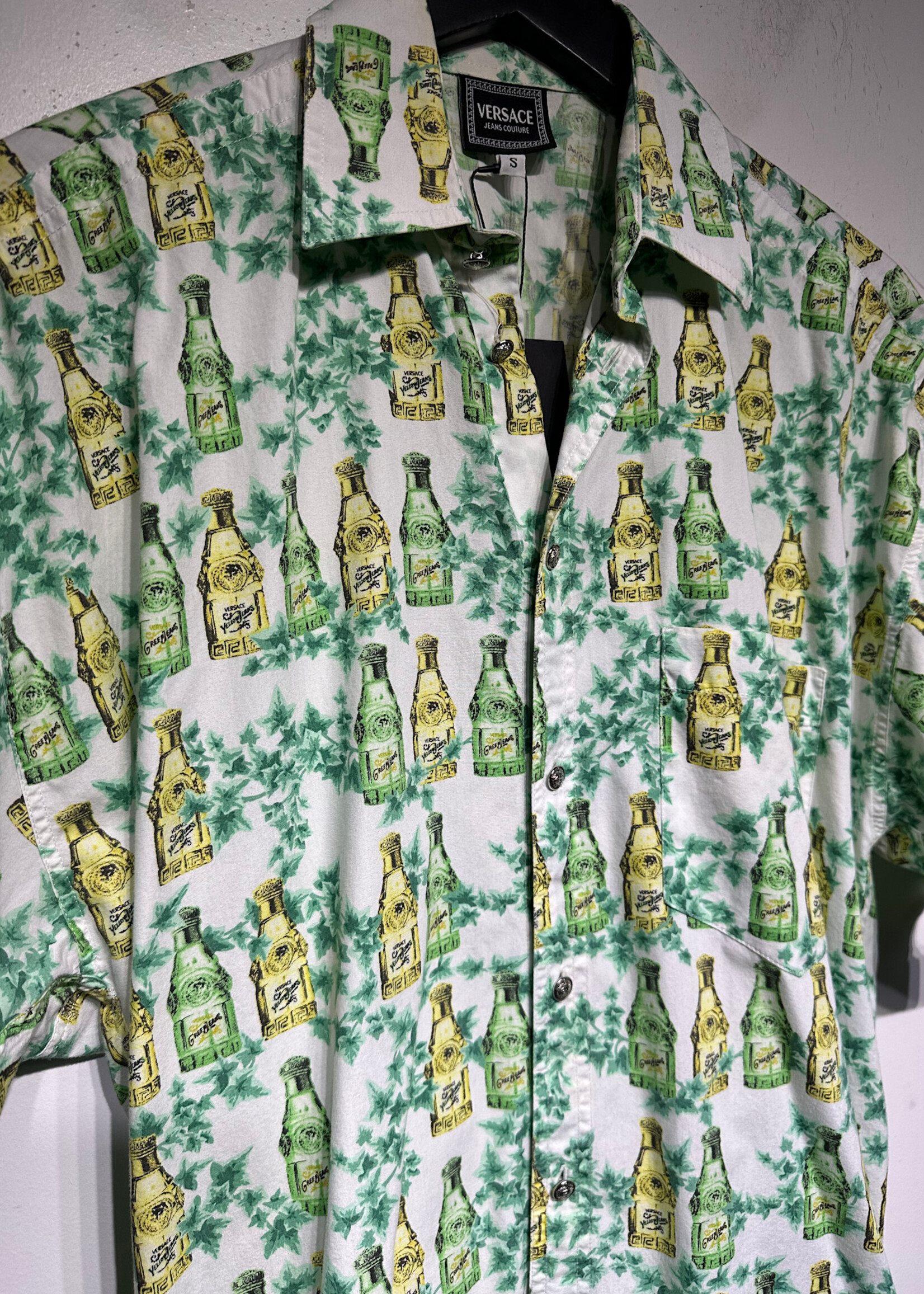 Versace Jeans Couture Bottle AOP Button Up Masc S