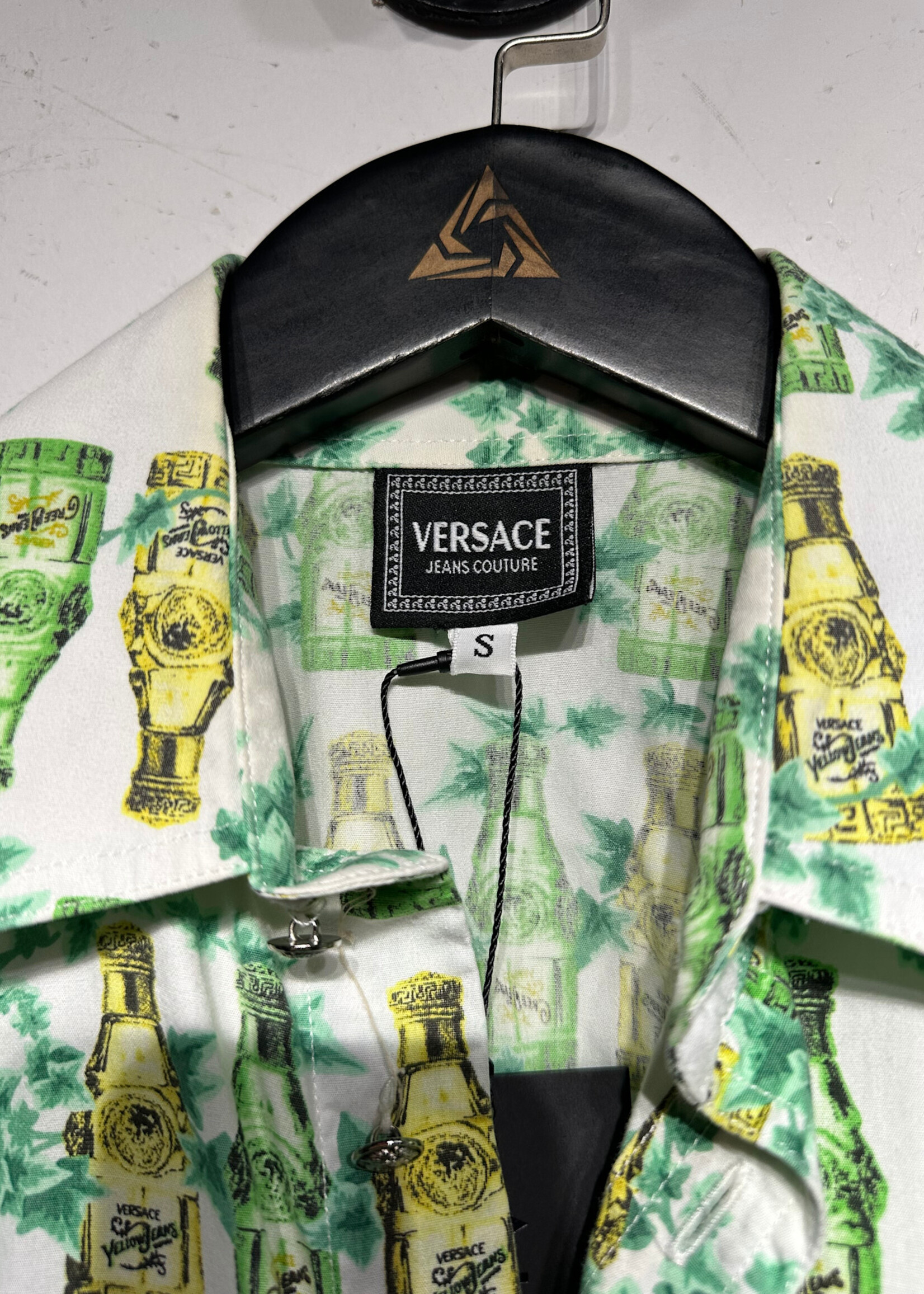 Versace Jeans Couture Bottle AOP Button Up Masc S