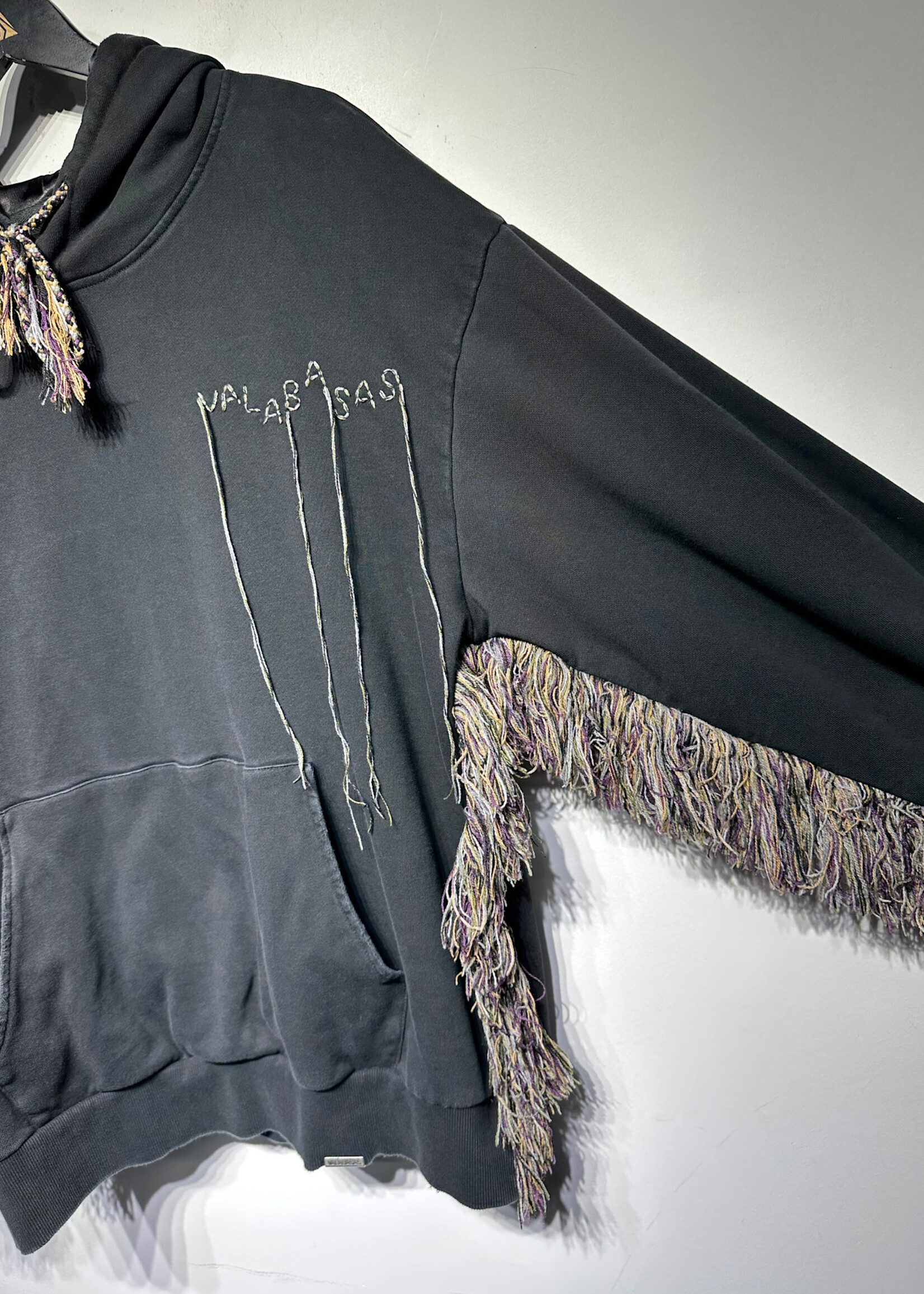 Valabasas Black Fringe Hoodie S