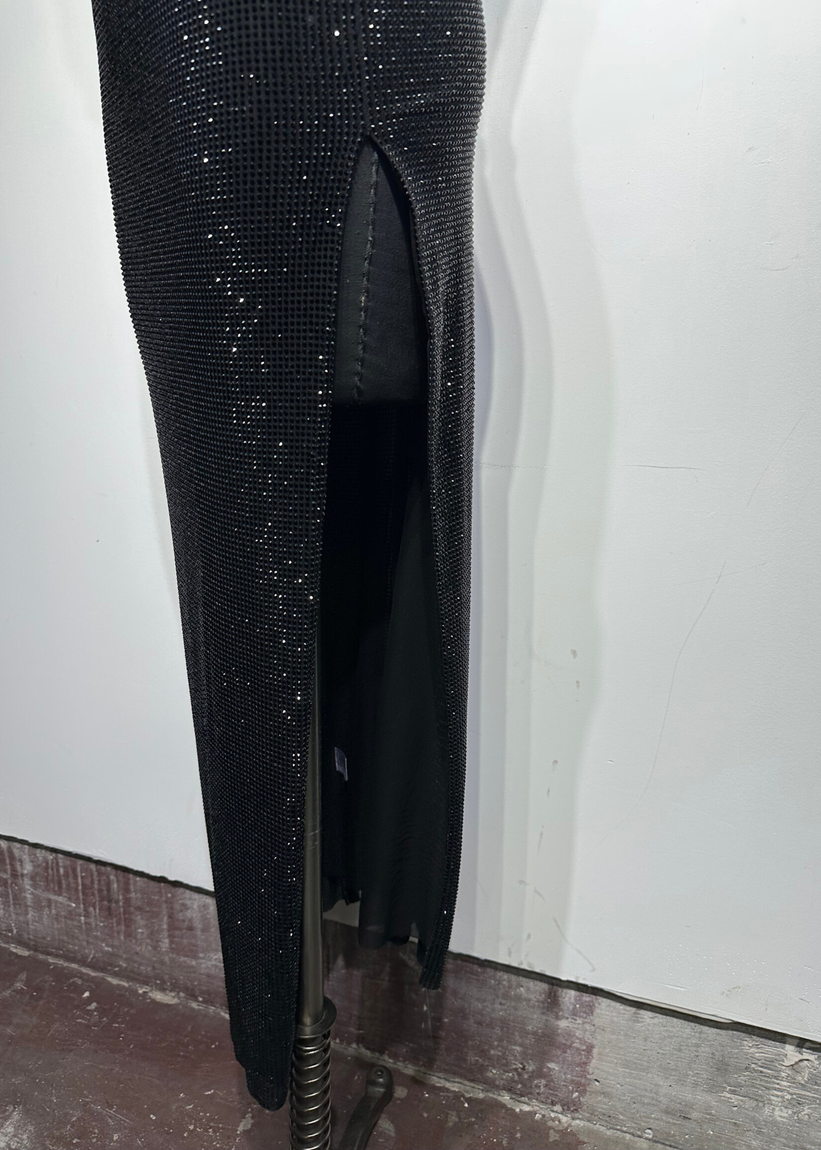 Meshki Black Bedazzled Strapless Dress Fem XXS
