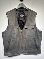 Harley Davidson Faded Black Embossed Vest Masc XL
