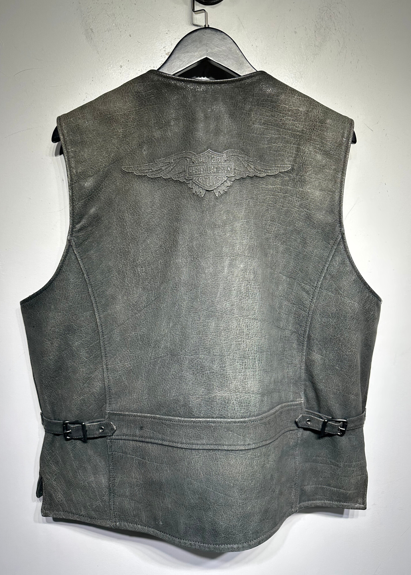 Harley Davidson Faded Black Embossed Vest Masc XL