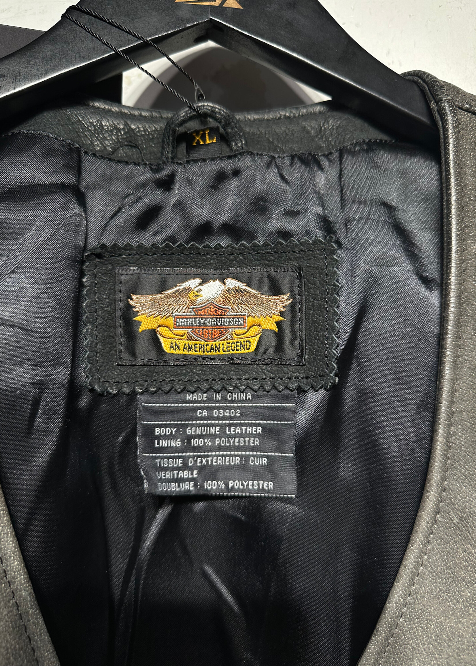 Harley Davidson Faded Black Embossed Vest Masc XL