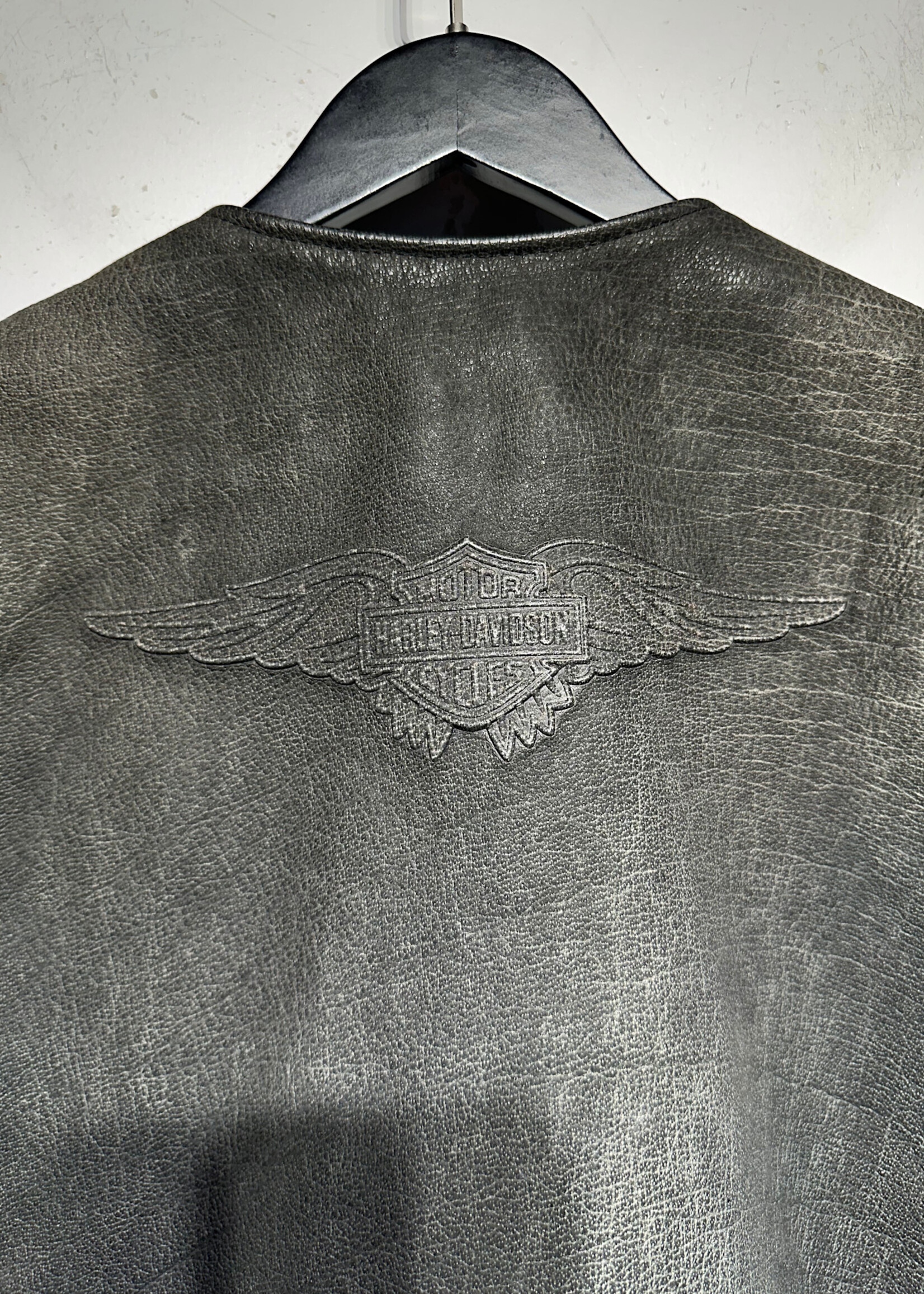 Harley Davidson Faded Black Embossed Vest Masc XL