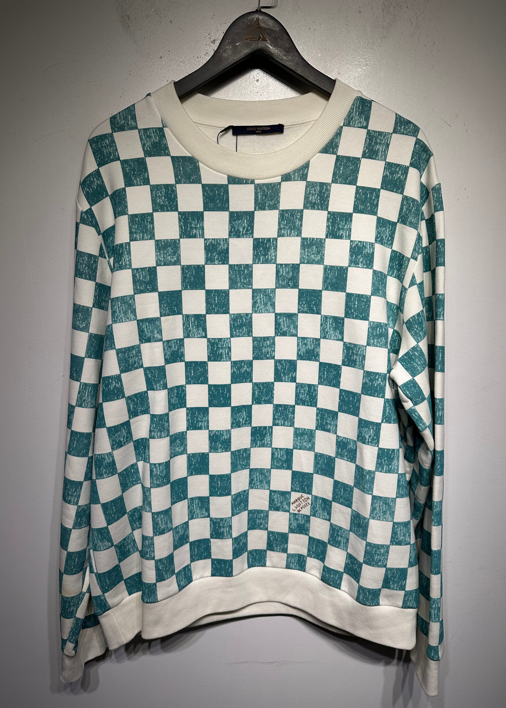 Louis Vuitton Blue/White Checker Crewneck XL