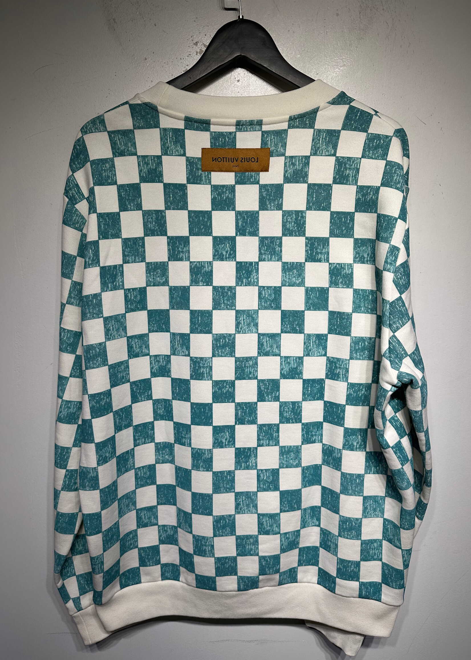 Louis Vuitton Blue/White Checker Crewneck XL