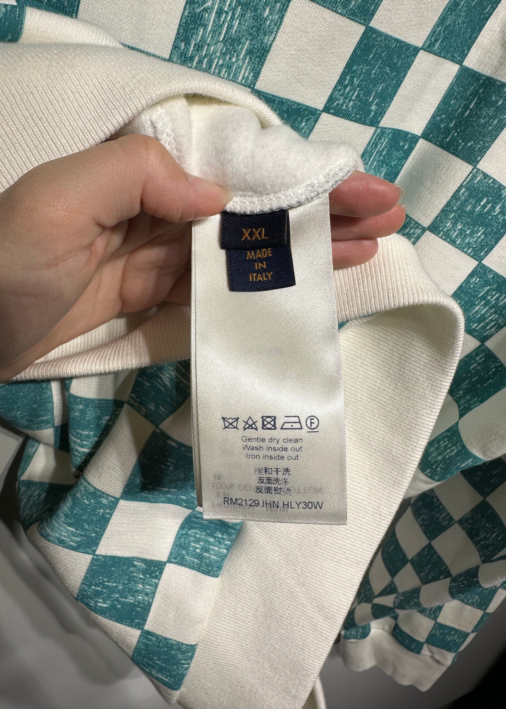 Louis Vuitton Blue/White Checker Crewneck XL