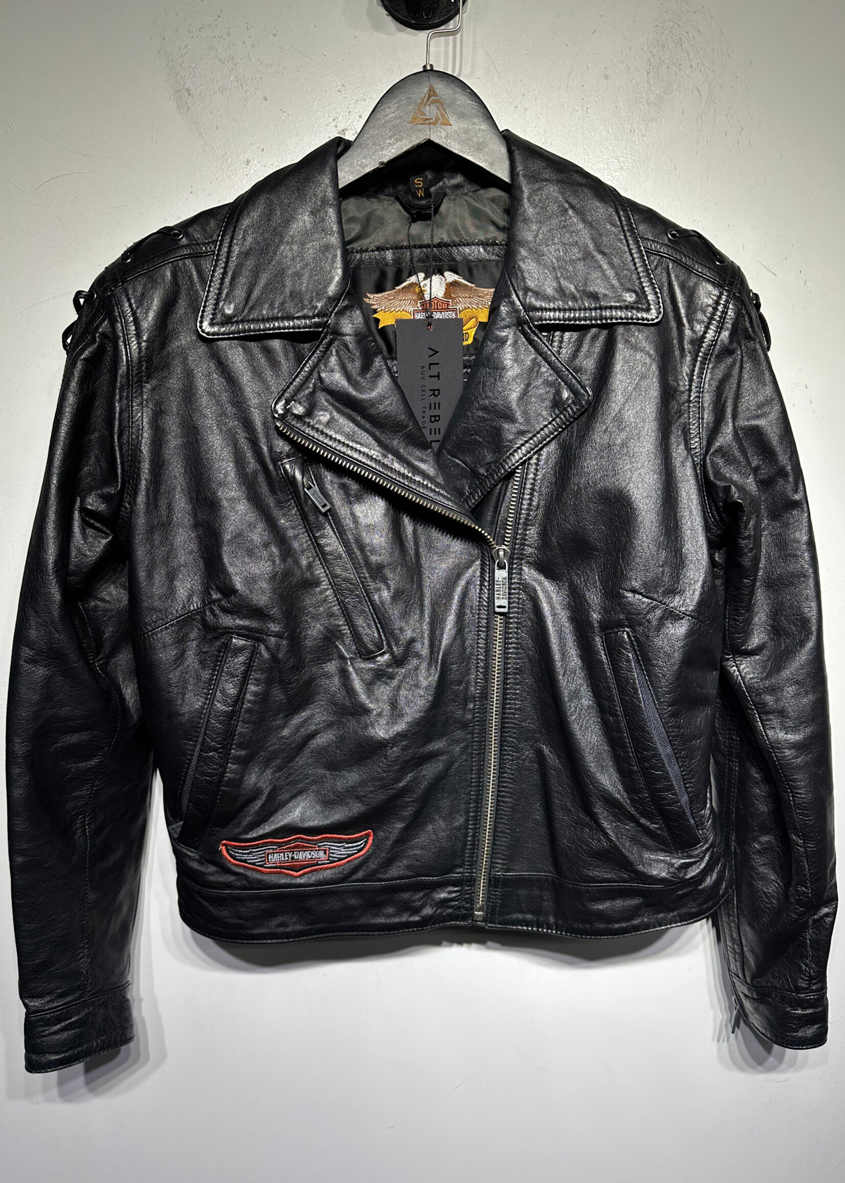 Harley Davidson Cinch Shoulder Leather Jacket Fem S