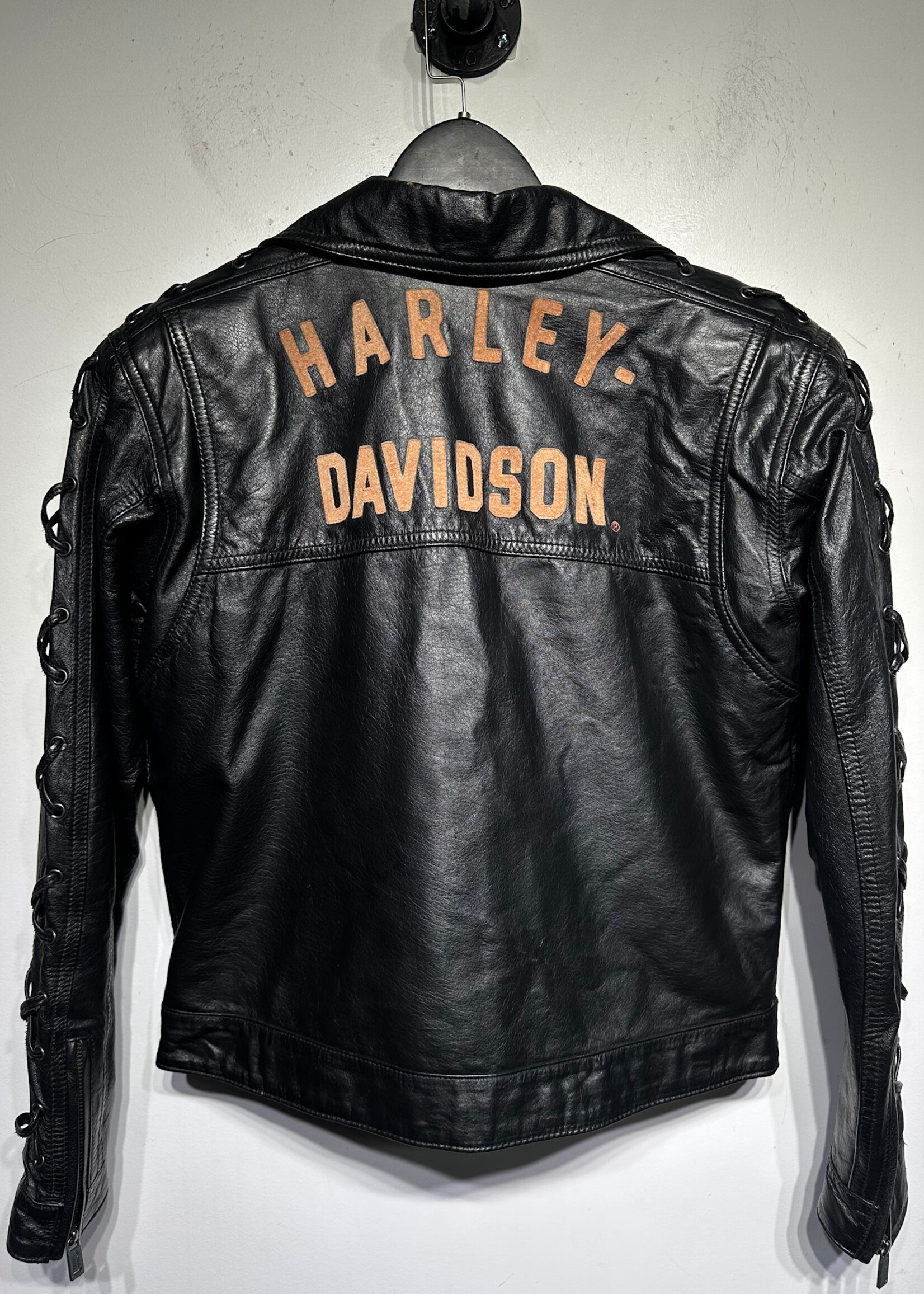 Harley Davidson Cinch Shoulder Leather Jacket Fem S