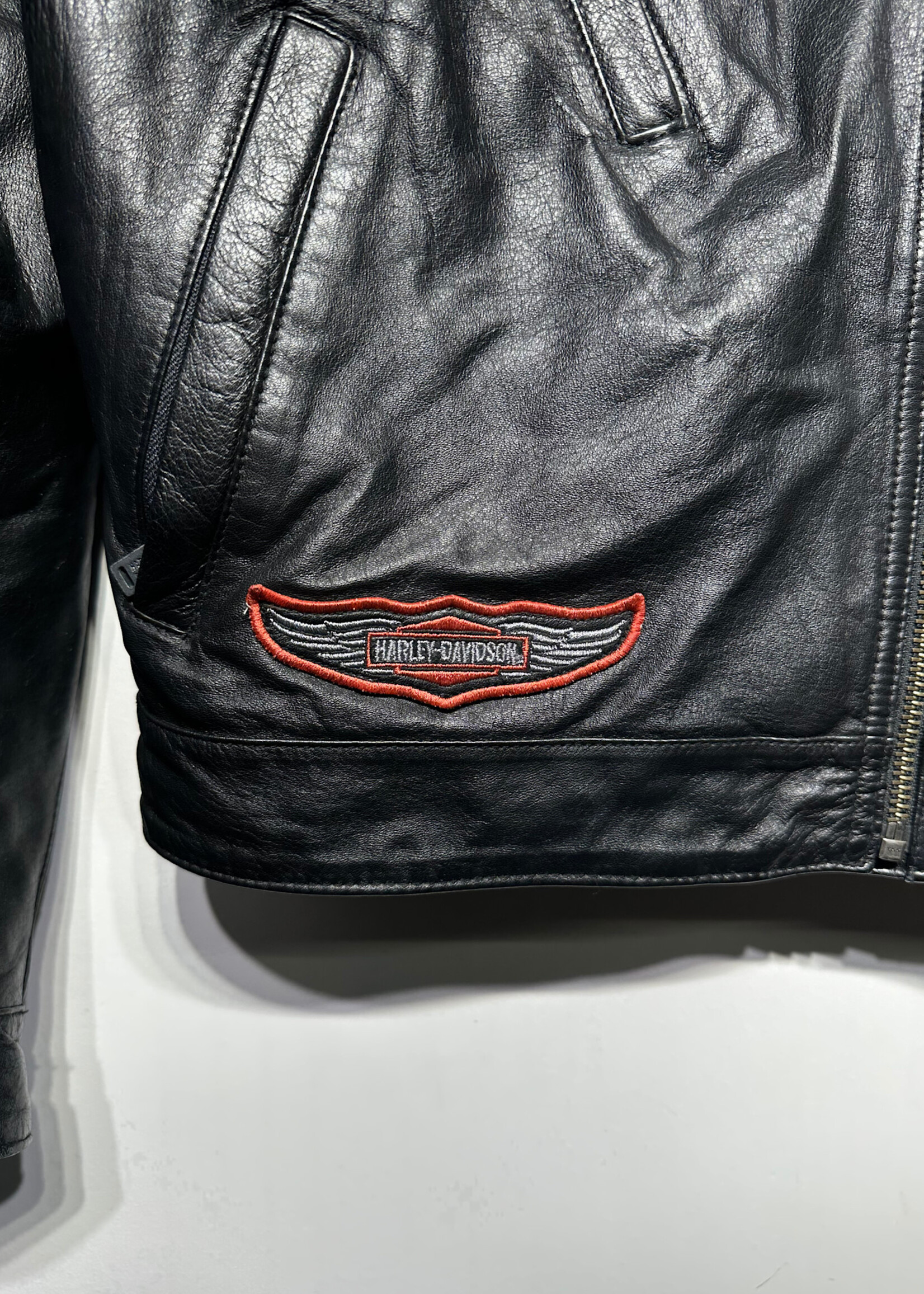 Harley Davidson Cinch Shoulder Leather Jacket Fem S