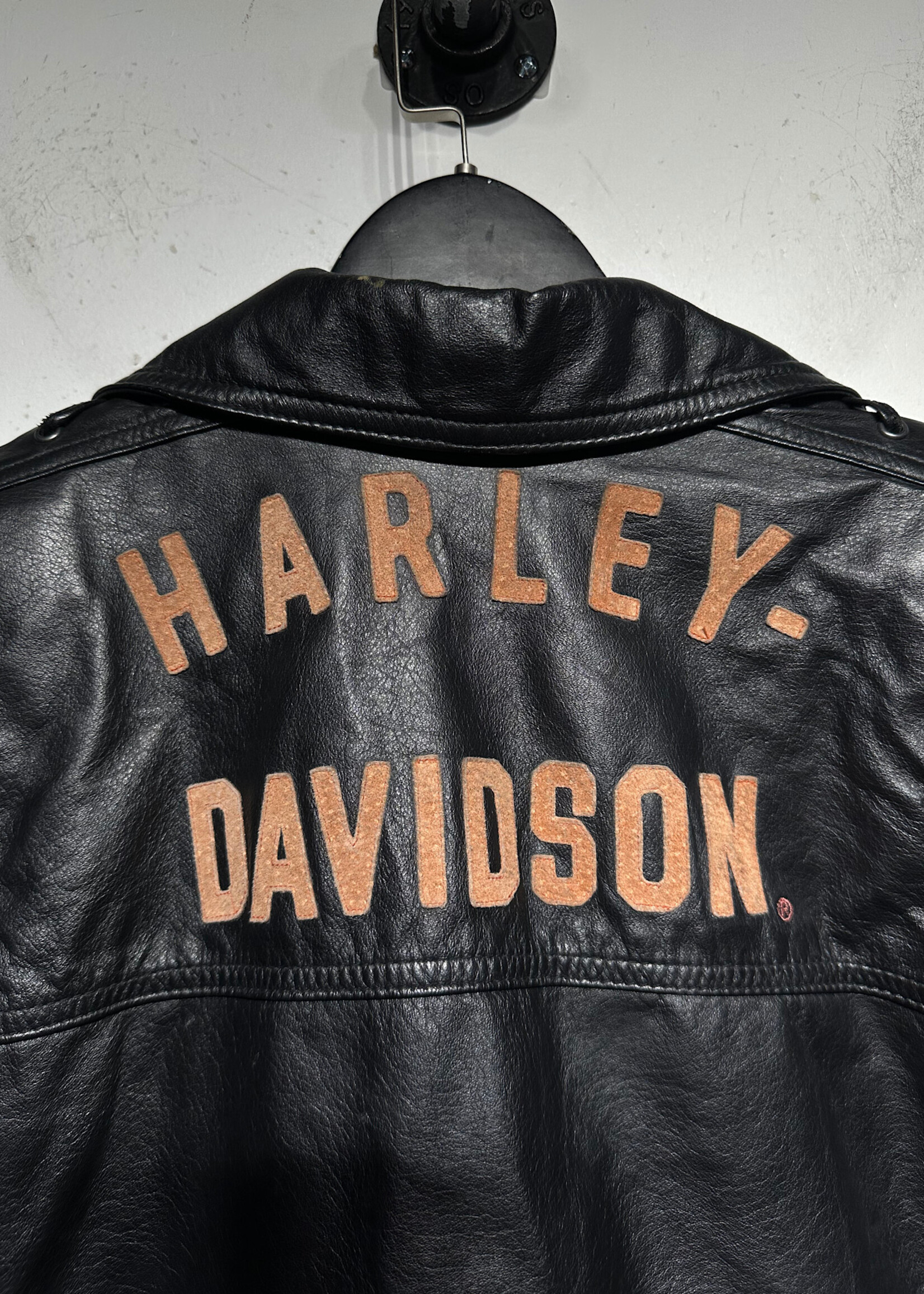 Harley Davidson Cinch Shoulder Leather Jacket Fem S