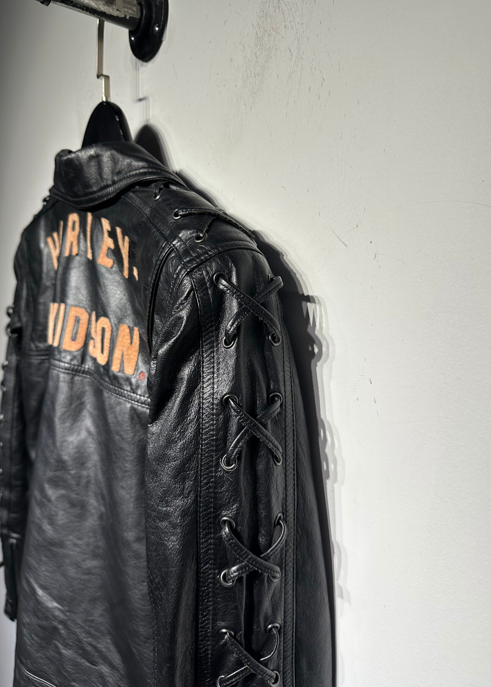 Harley Davidson Cinch Shoulder Leather Jacket Fem S