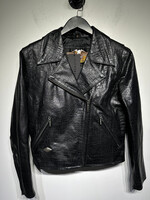 Harley Davidson Croc Skin Style Leather Jacket Fem S
