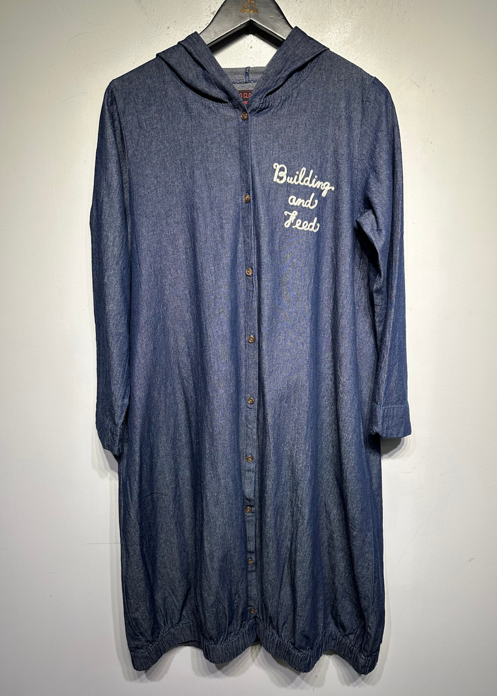 Paopao Denim LS Hoodie Dress Fits M/L