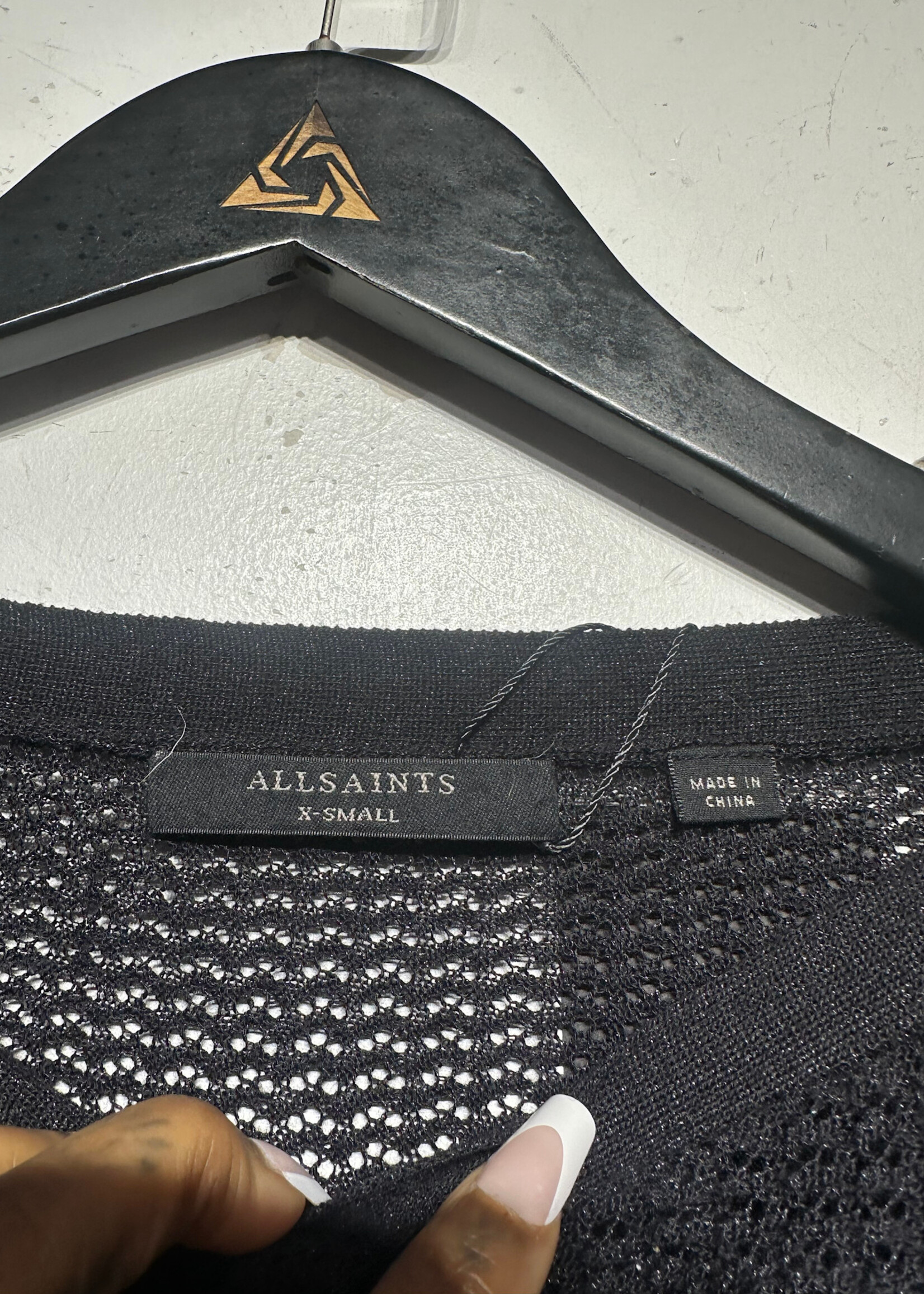 Allsaints Black Loose Knit Sweater XS Fem