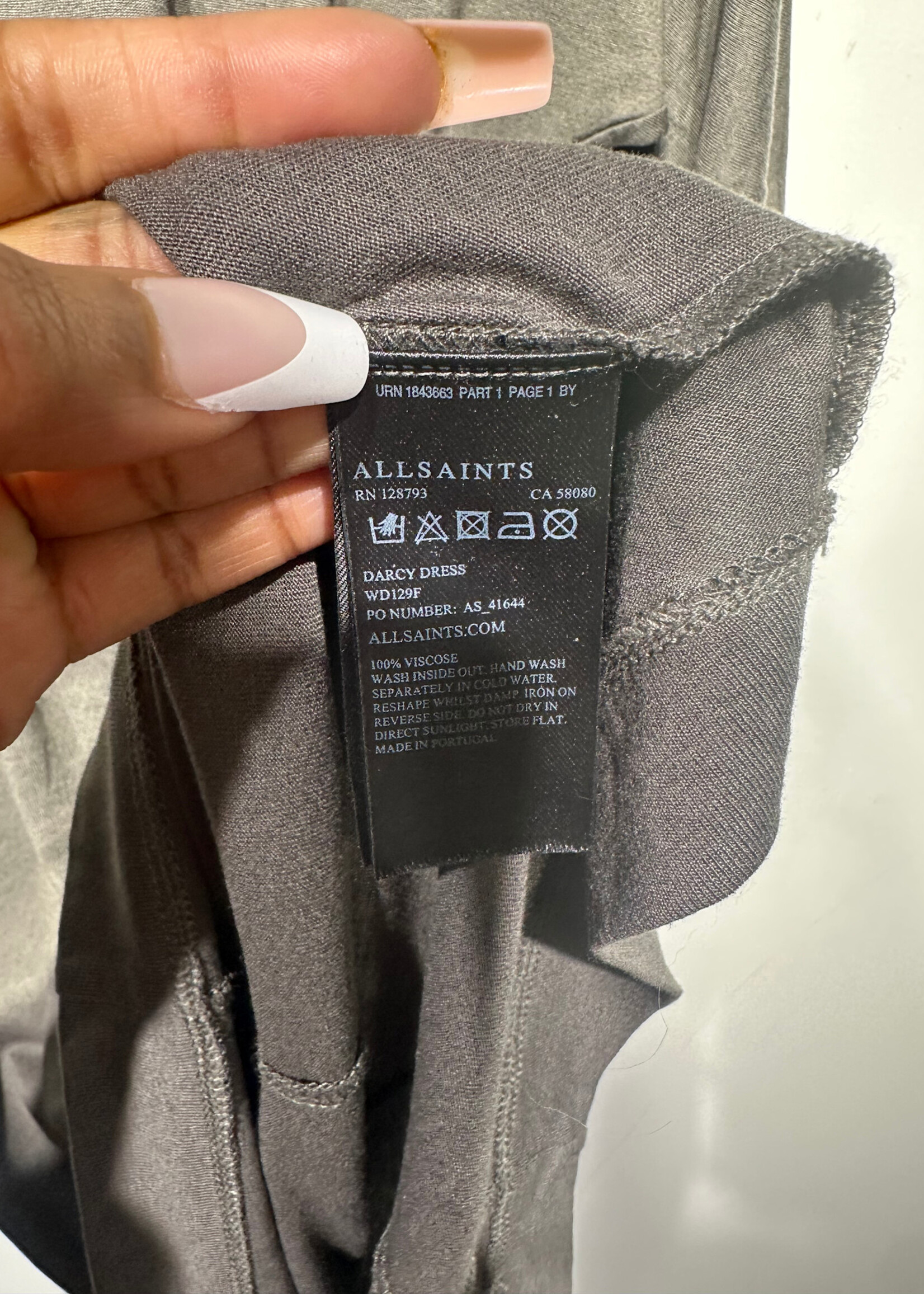 Allsaints Loose Tee Shirt Dress XS Fem