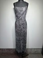 California Concepts Silver Crochet Maxi Dress M Fem