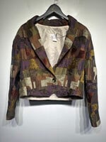 Expose Purple Orange Velvet Silk Jacket XL Fem