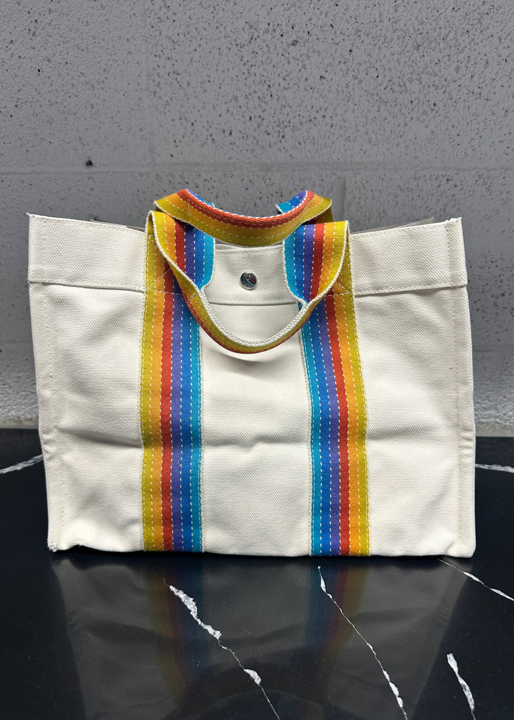 Hermes Fourre Tout Multicolor Handle Tote AS IS