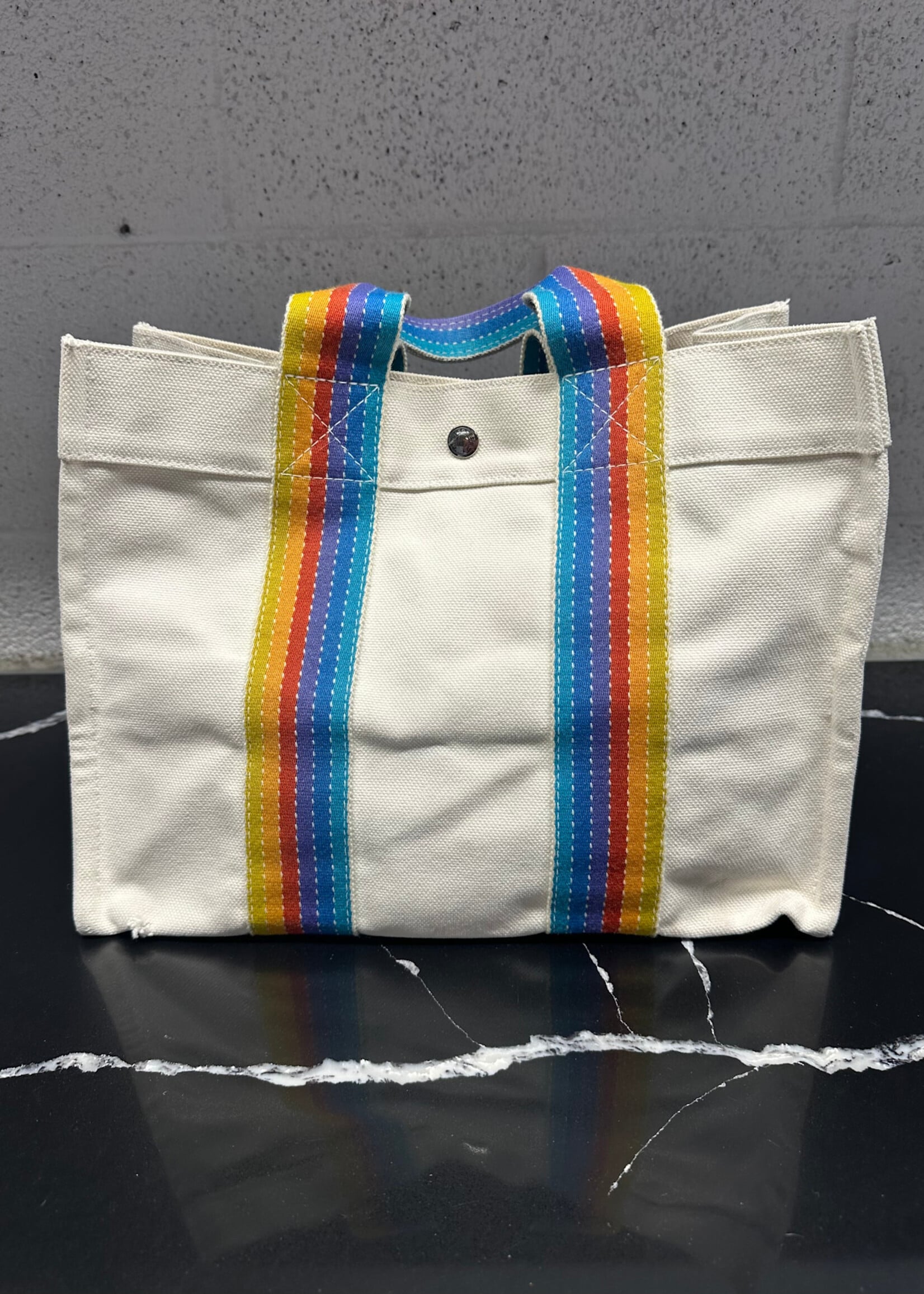 Hermes Fourre Tout Multicolor Handle Tote AS IS