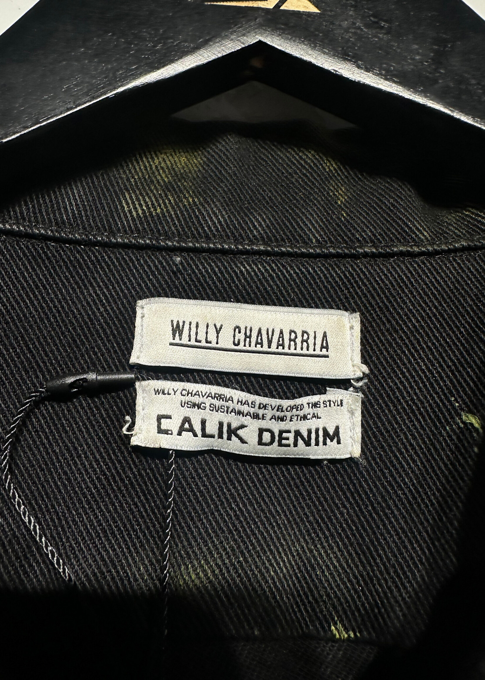 Willy Chavarria Black Crop Painter Jacket S