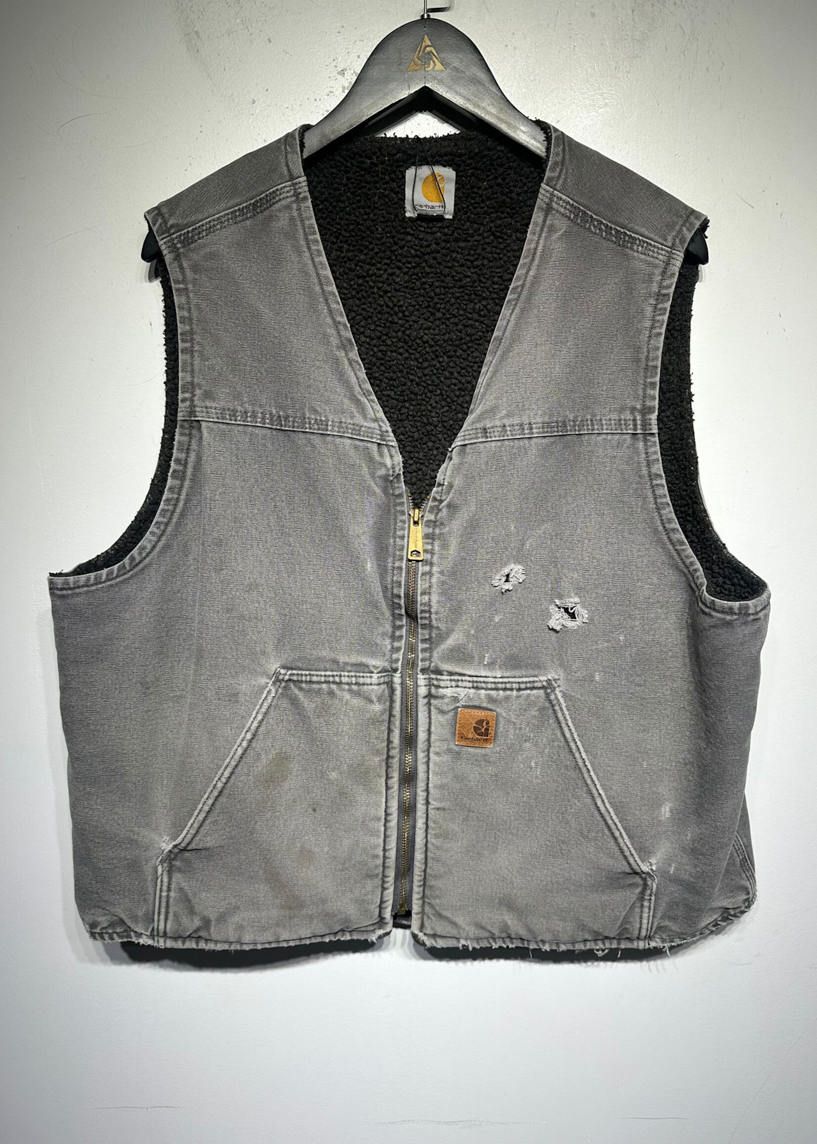 Carhartt Grey Distressed Workwear Vest XL