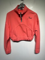 RHUDE Neon Pink Crop Logo Quarter Zip Fem S AS IS