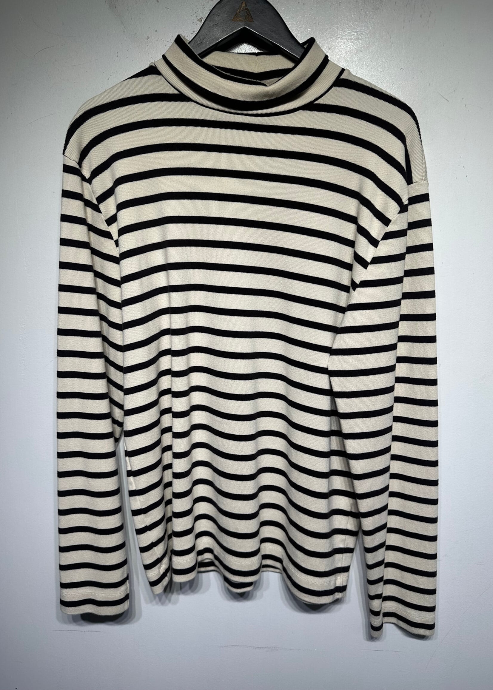 Our Legacy Brown White Striped Mock Neck LS XL