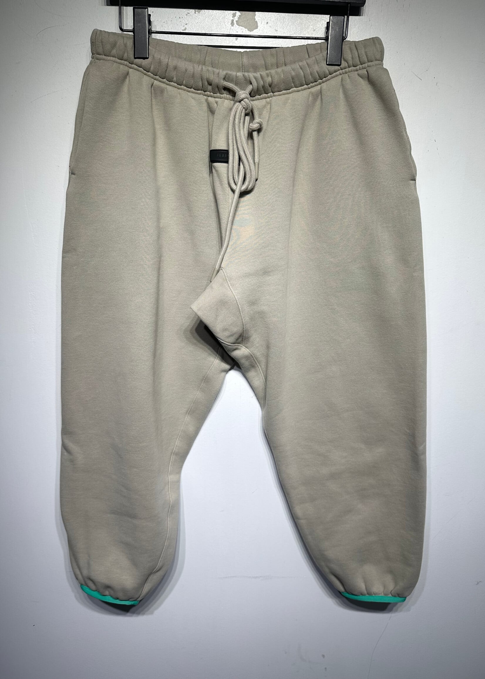 Essentials Beige Teal Cuff Sweatpant M/30