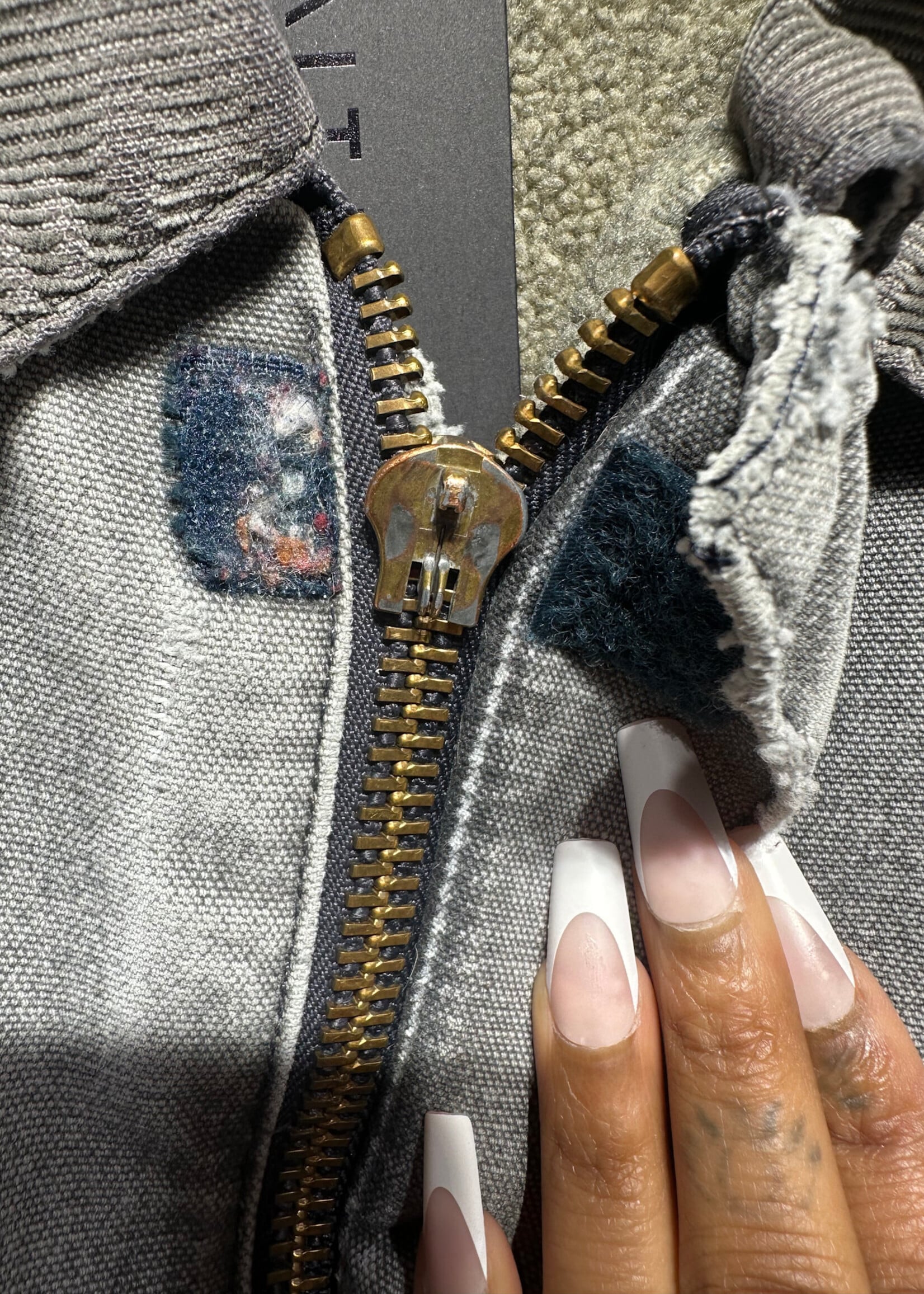 Carhartt Distressed Grey Full Swing Jacket L AS IS