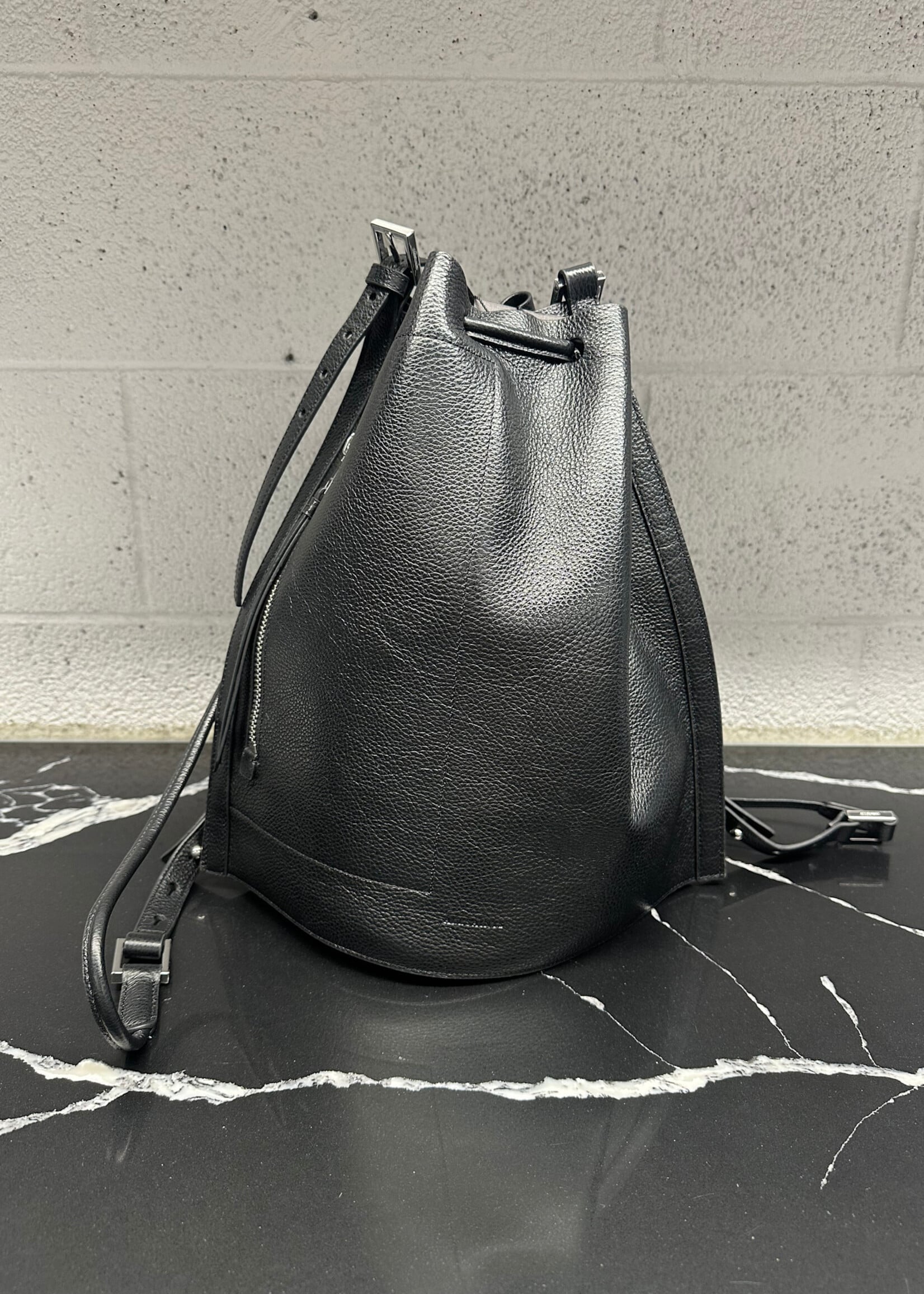 All Saints Black Leather Backpack Style Tote